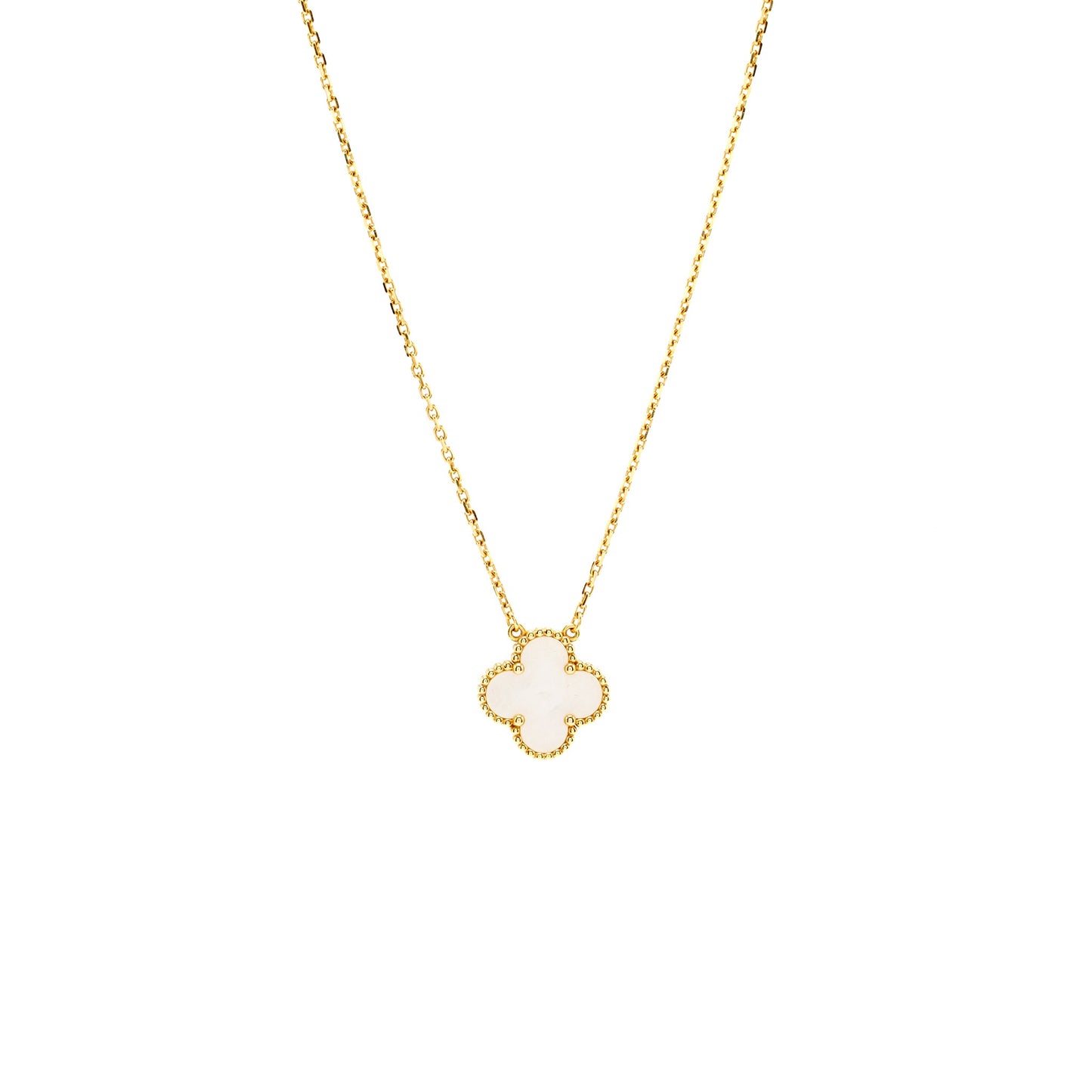 Van Cleef & Arpels Vintage Alhambra Pendant White Mother of Pearl Yellow Gold