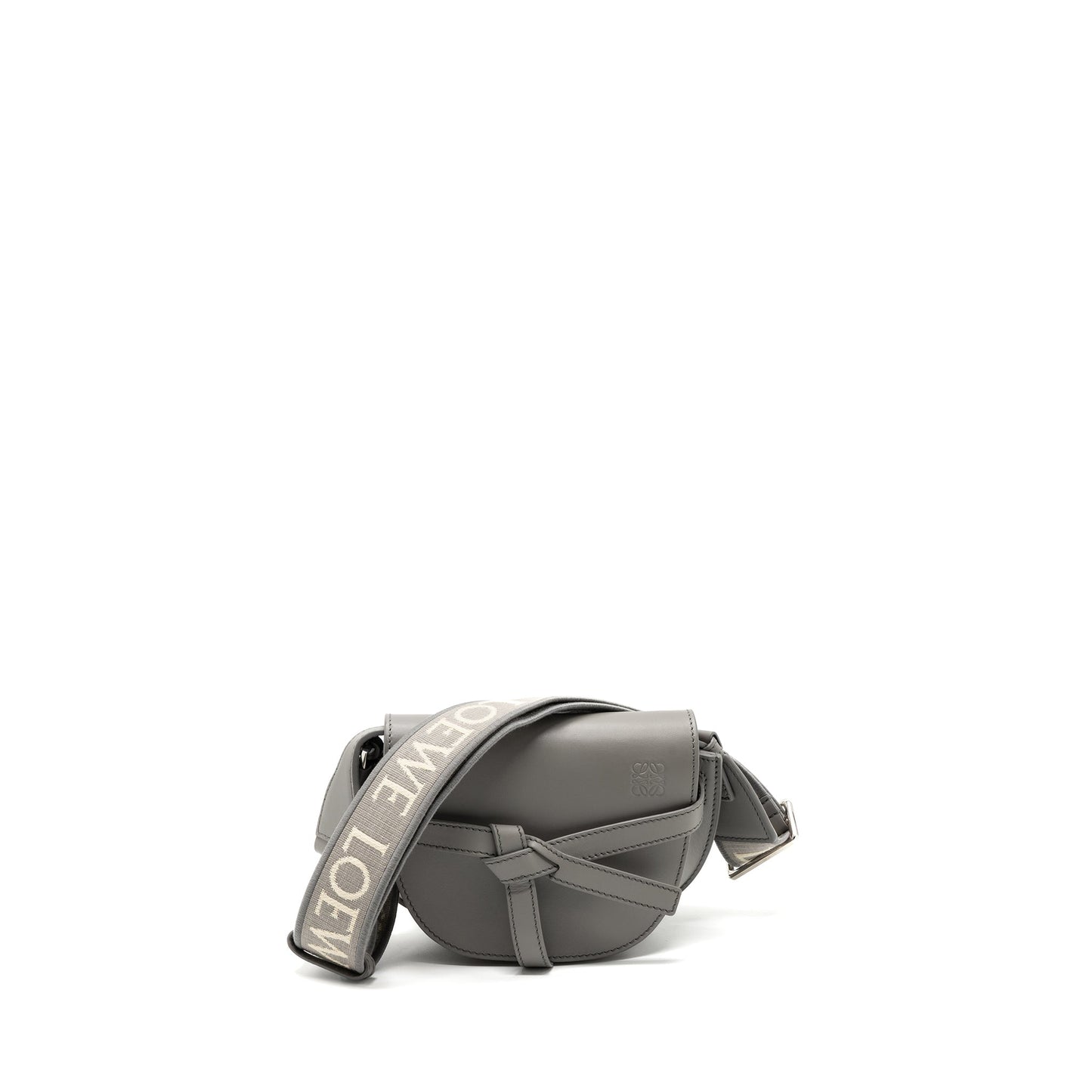 Loewe Mini Gate Dual Bag Calfskin Pearl Grey SHW
