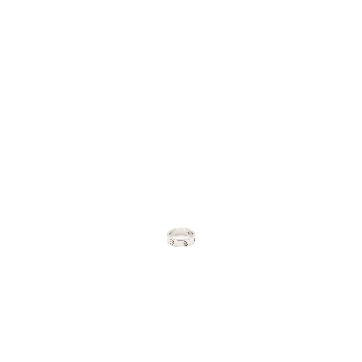 Cartier size 53 love ring white gold with 3 diamonds