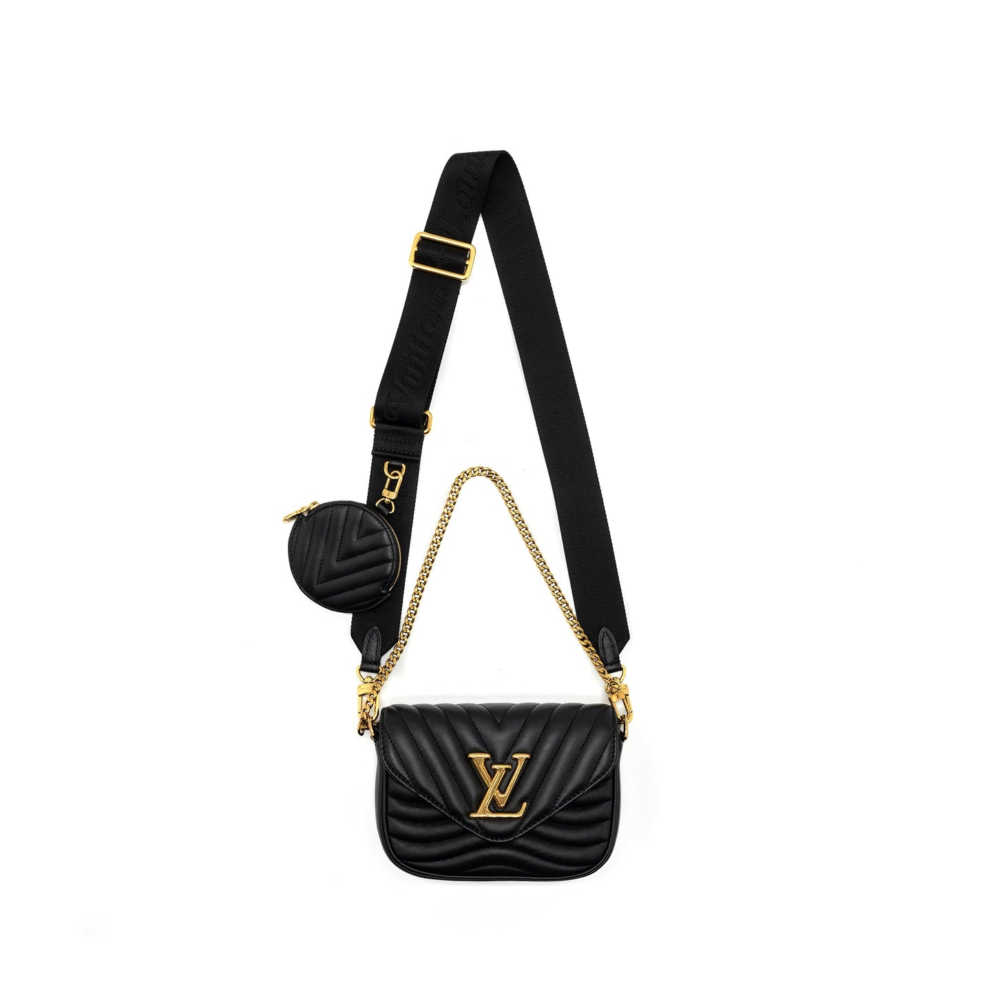 Louis Vuitton New Wave Multi Pochette Calfskin Black GHW