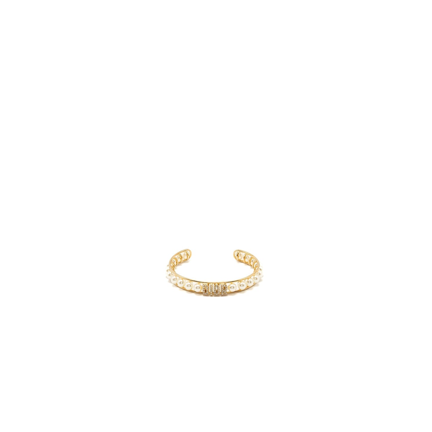 Luxury Dior Pearl Bangle Bracelet Crystal/Pearl/Gold Tone