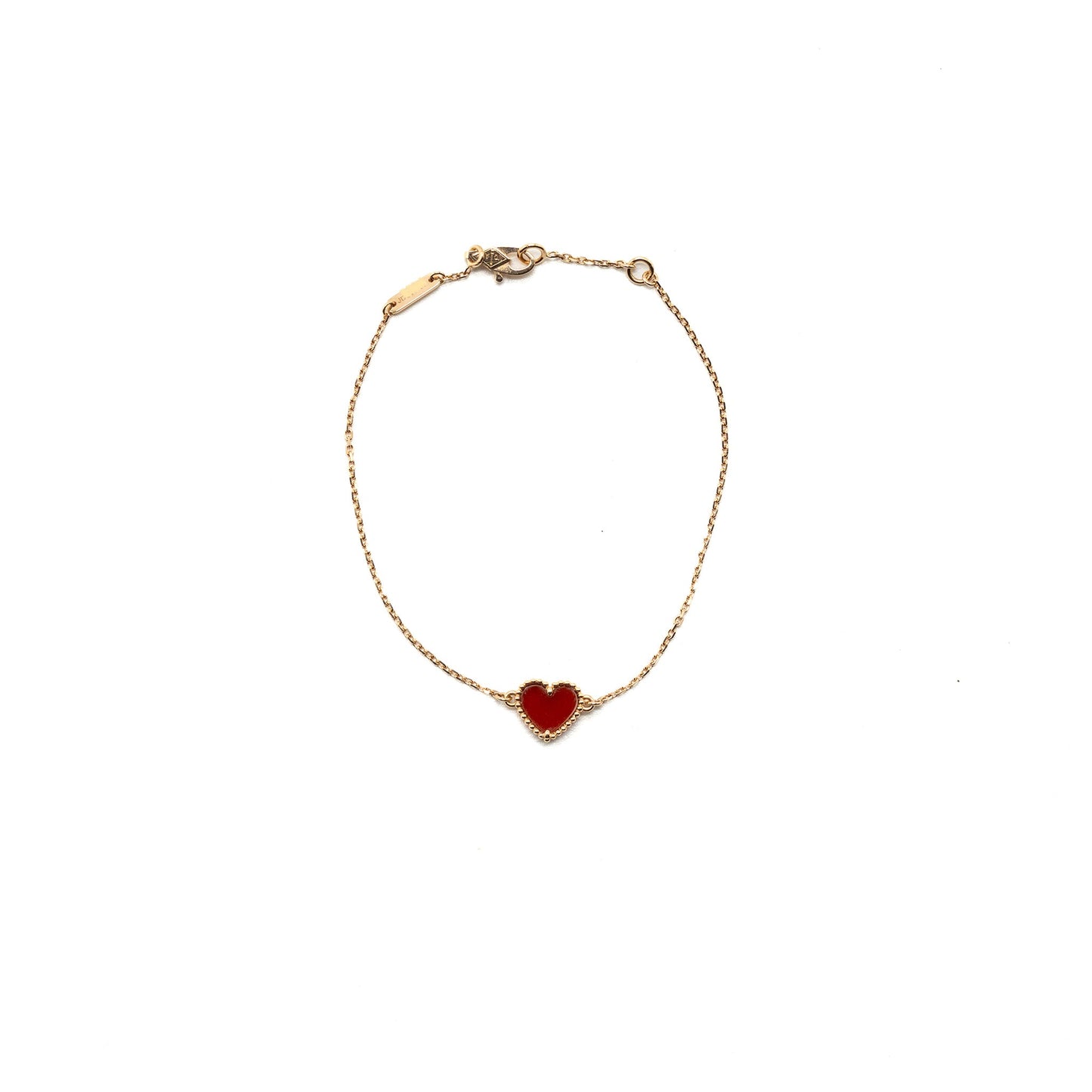 Van Cleef & Arpels Sweet Alhambra Heart Bracelet Carnelian Rose Gold