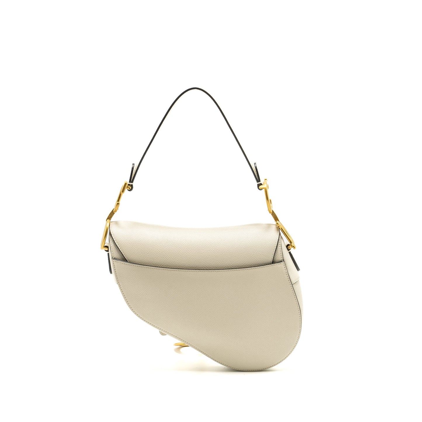 Luxury Dior Medium Saddle Bag Calfskin WHITE GHW