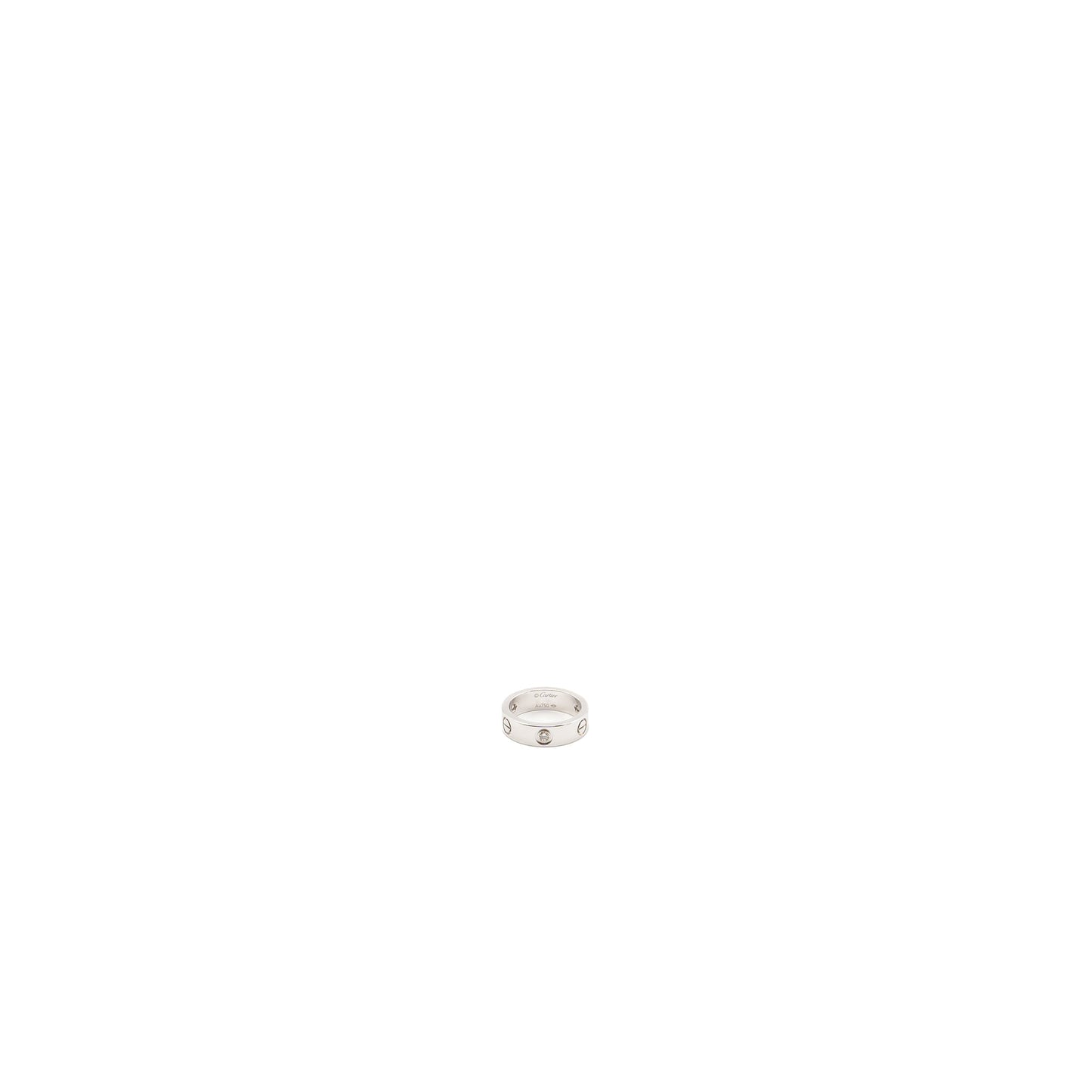 Cartier size 53 love ring white gold with 3 diamonds