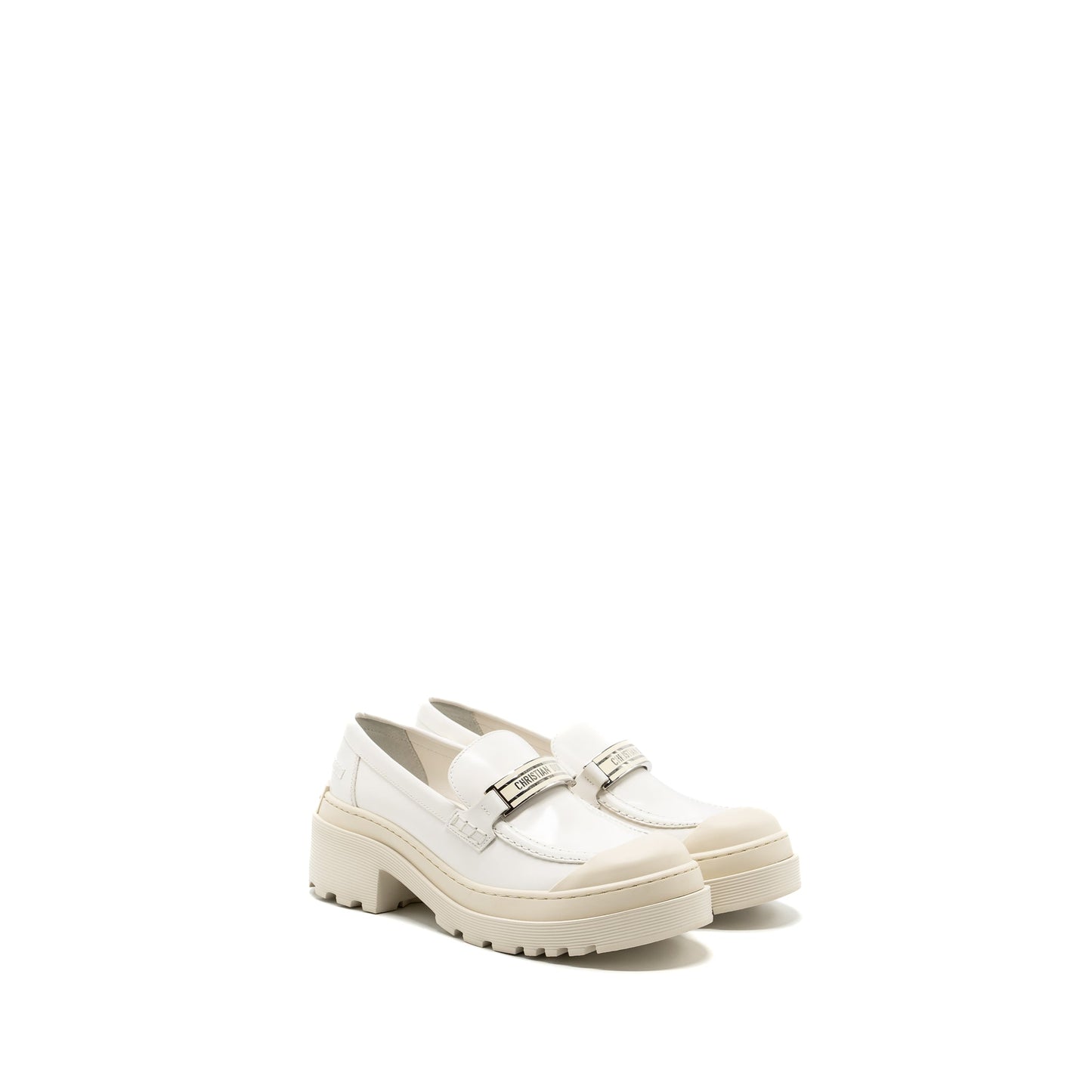 Luxury Dior size 38.5 code loafer calfskin white SHW