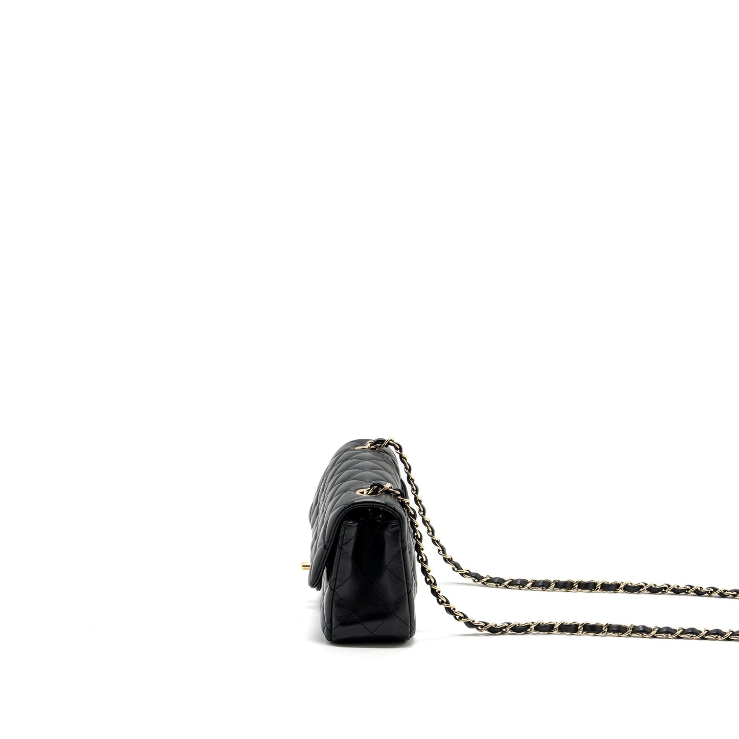 Chanel classic mini rectangular flap bag lambskin black GHW