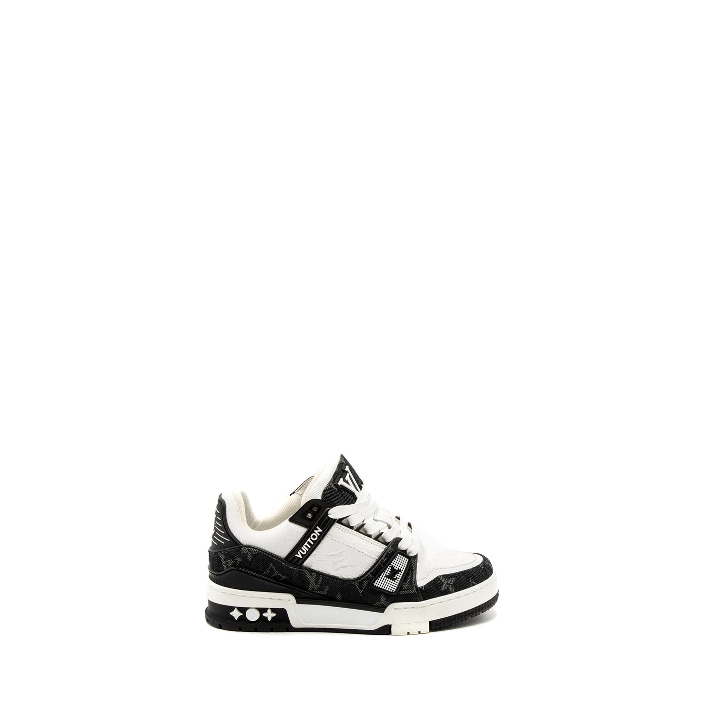 Louis Vuitton Size 1.5 Trainer Sneaker Monogram Denim/monogram-embossed Grained Calfskin Black
