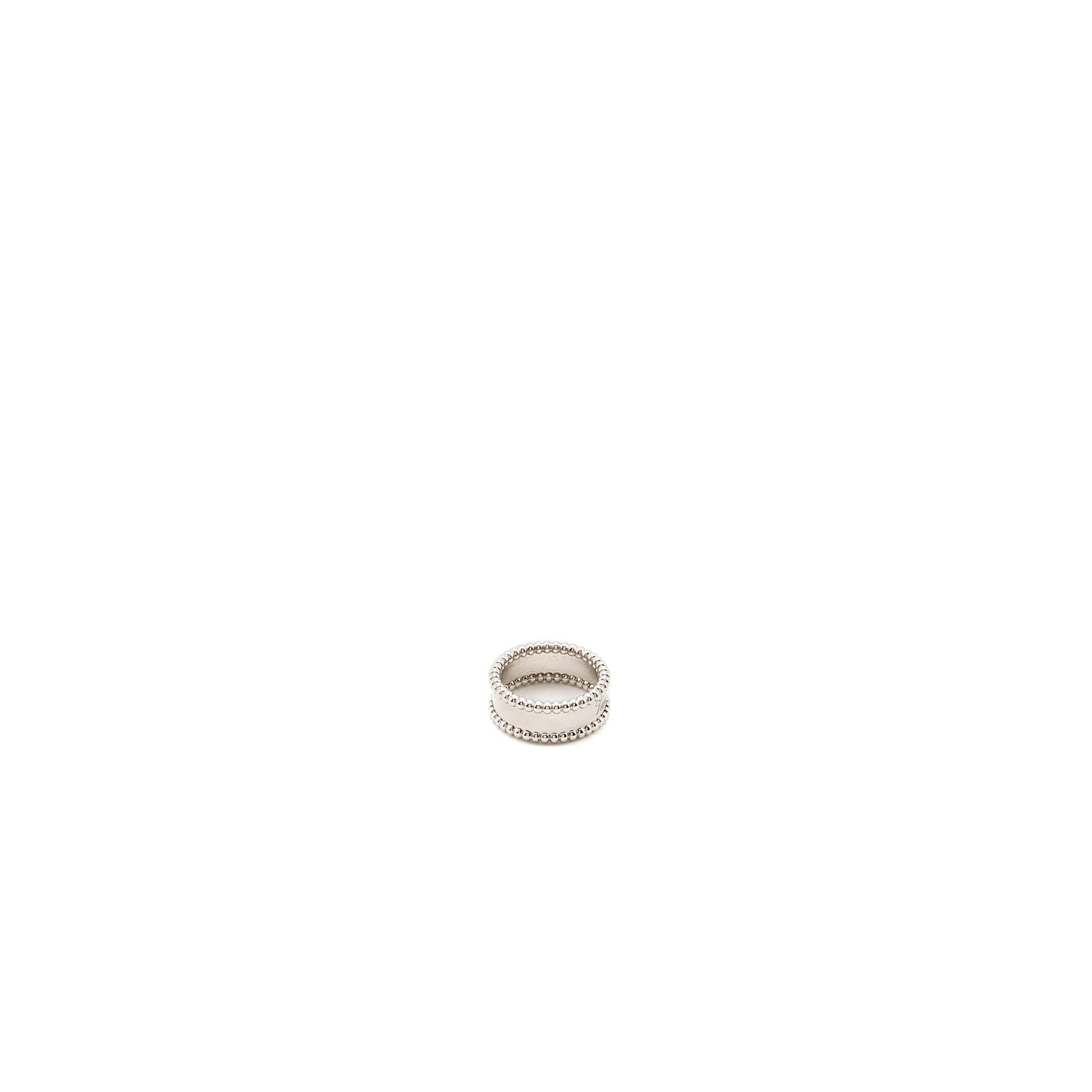Van Cleef and Arpels size 52 Perlee Signature ring 18K white gold
