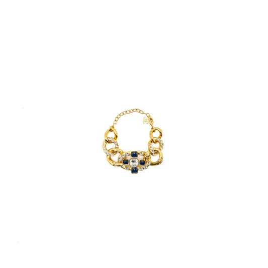 Chanel twist with detailed crystal giant bracelet gold tone