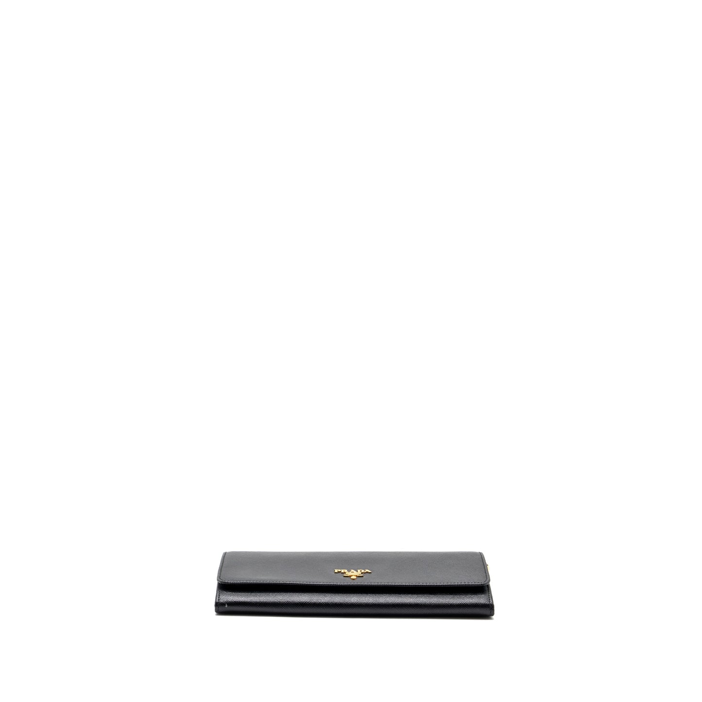 Prada long wallet with chain saffiano black GHW