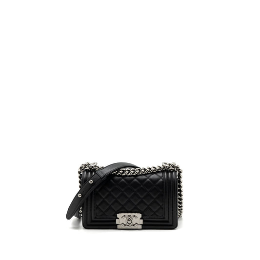 Chanel Small Boy Bag Calfskin Black shw (microchip)