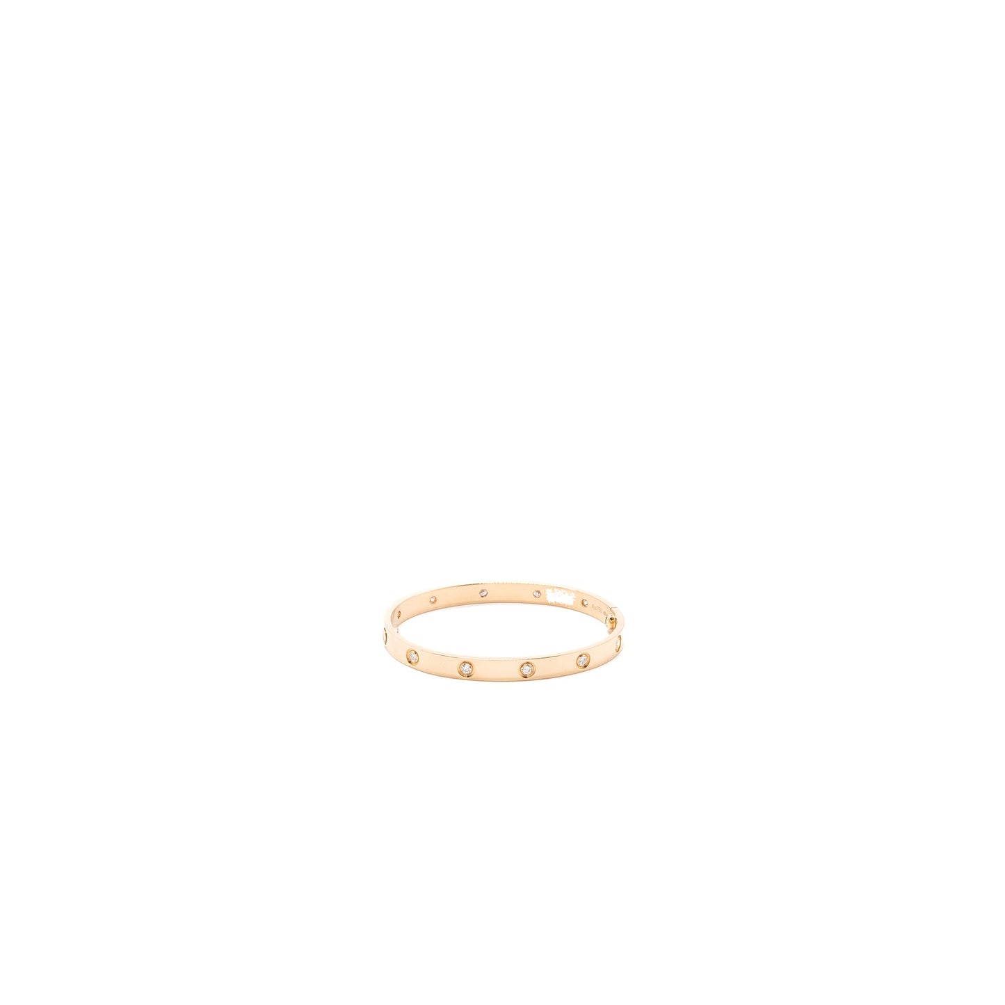 Cartier size 18 love bracelet rose gold with 10 diamonds