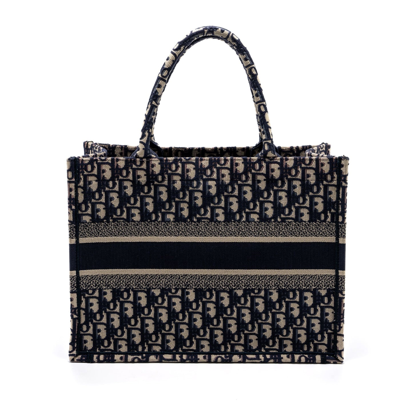 Luxury Dior Medium Book Tote Blue Luxury Dior Oblique Embroidery