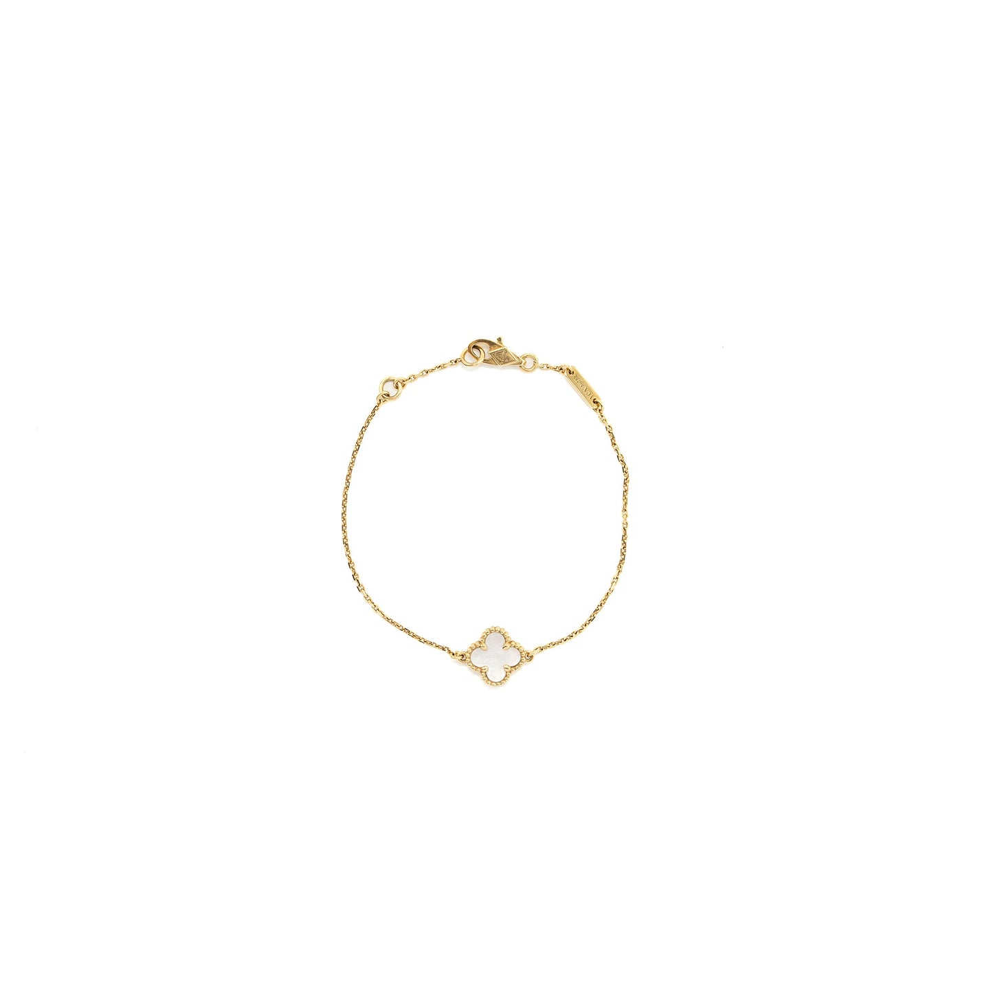 Van Cleef &Arpels Sweet Alhambra Bracelet White Mother Of Pearl Yellow Gold