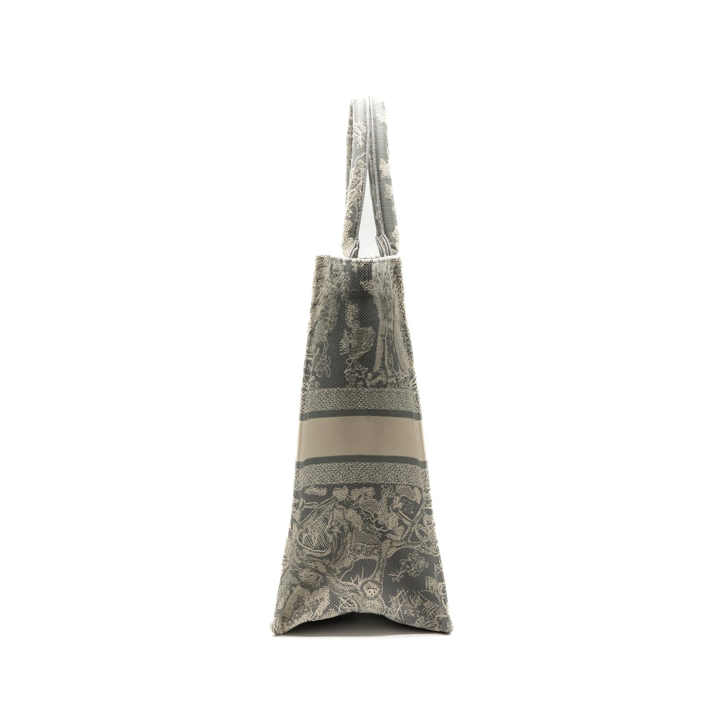 Luxury Dior Large Book Tote Ecru And Grey Toile De Jouy Embroidery