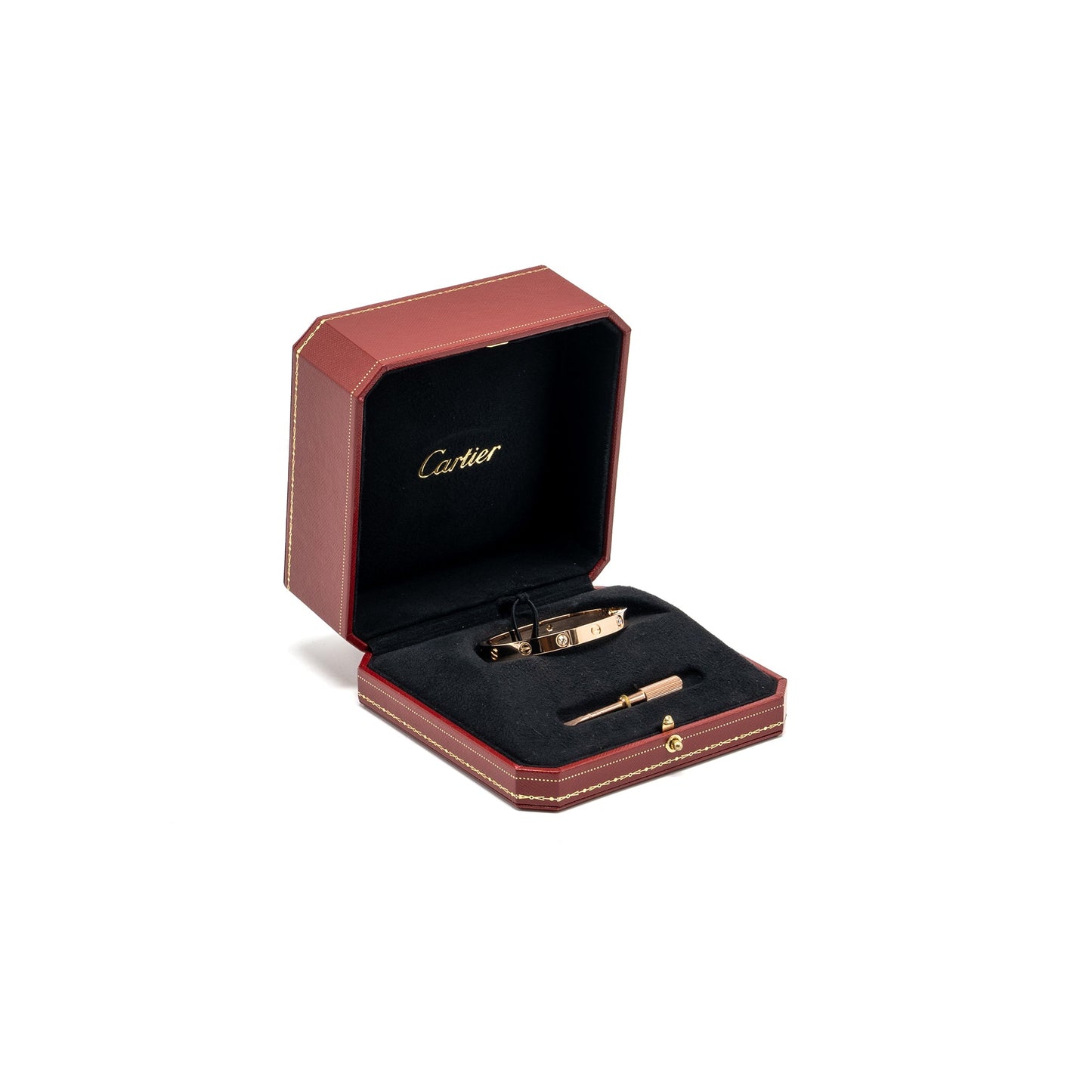 Cartier Size 16 Love Bracelet Rose Gold 4 Diamonds