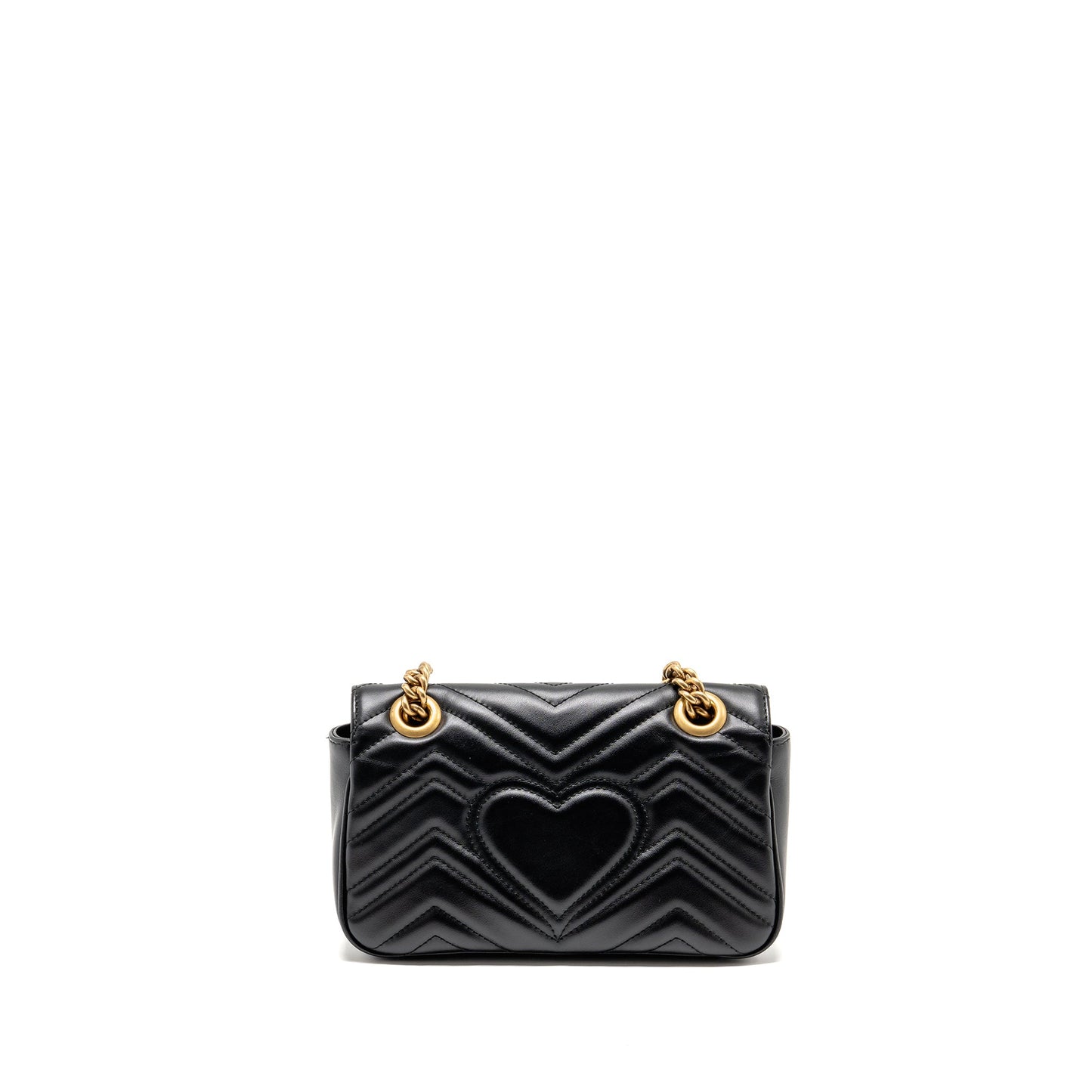 Gucci Small GG Marmont Shoulder Bag Calfskin Black GHW