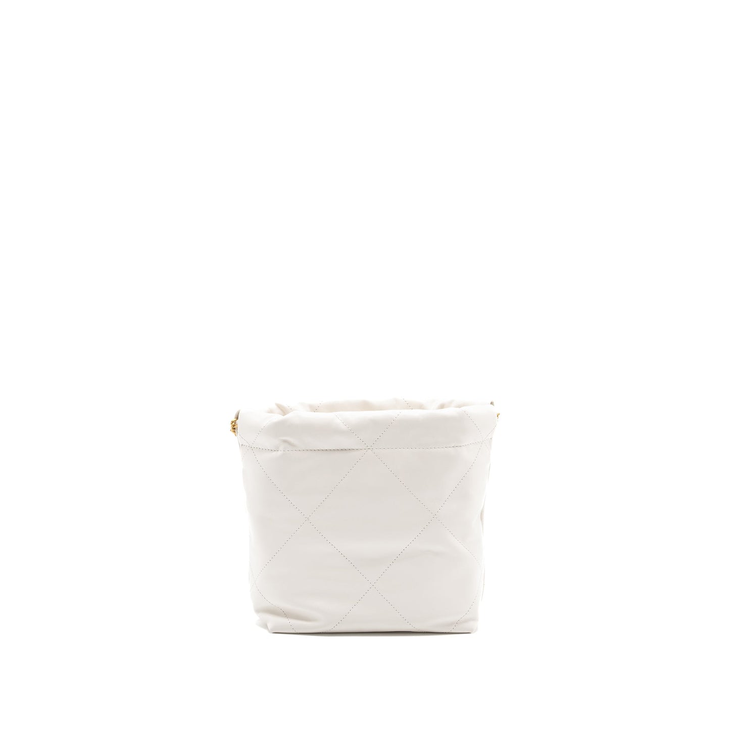 Chanel Mini 22 bag shiny calfskin white GHW (microchip)