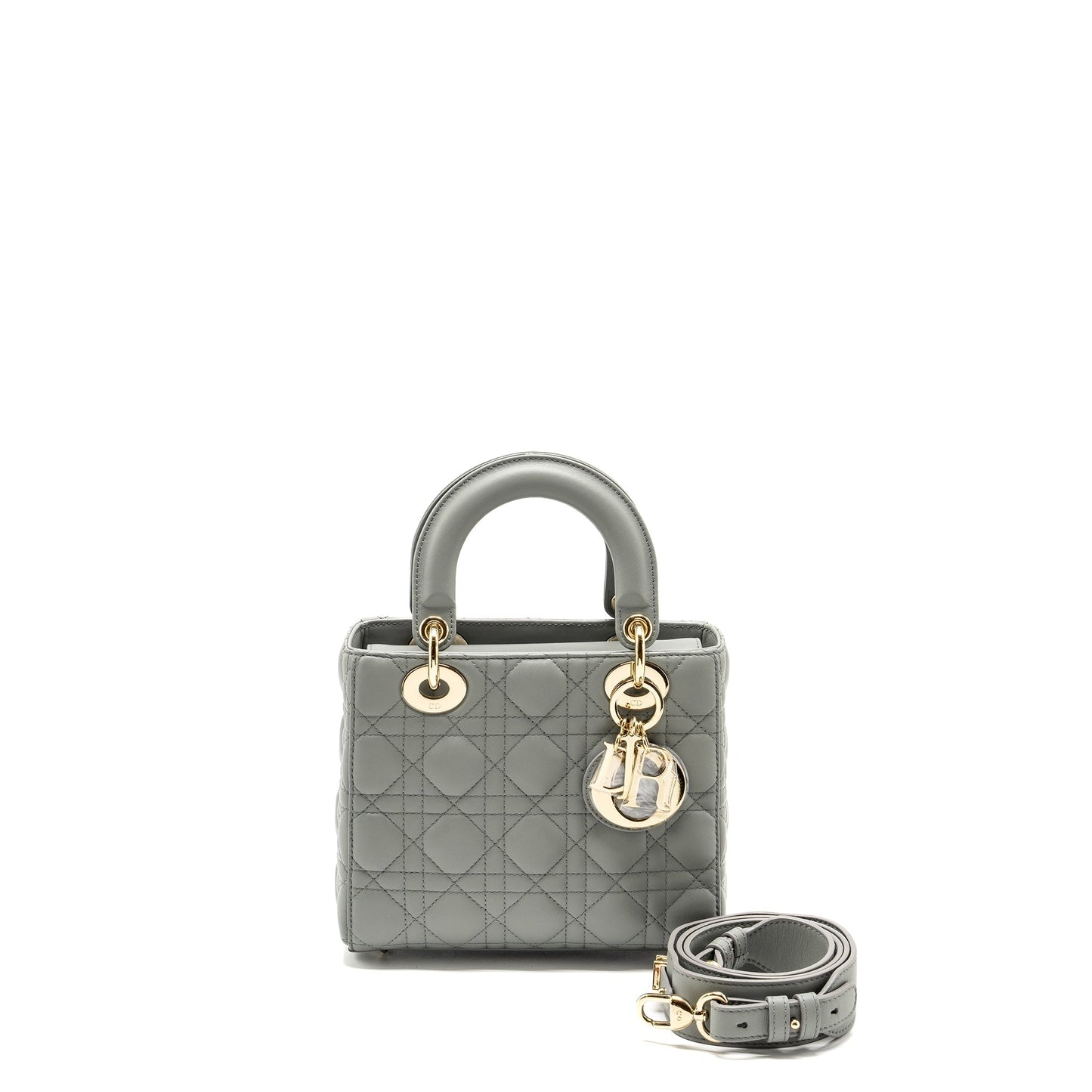 Luxury Dior My ABC Luxury Dior Small Lady Luxury Dior Lambskin Stone Grey LGHW