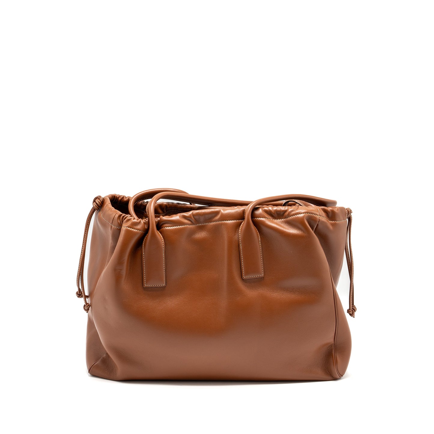 Celine Large Cabas Drawstring Cuirass Triomphe Smooth Calfskin Tan