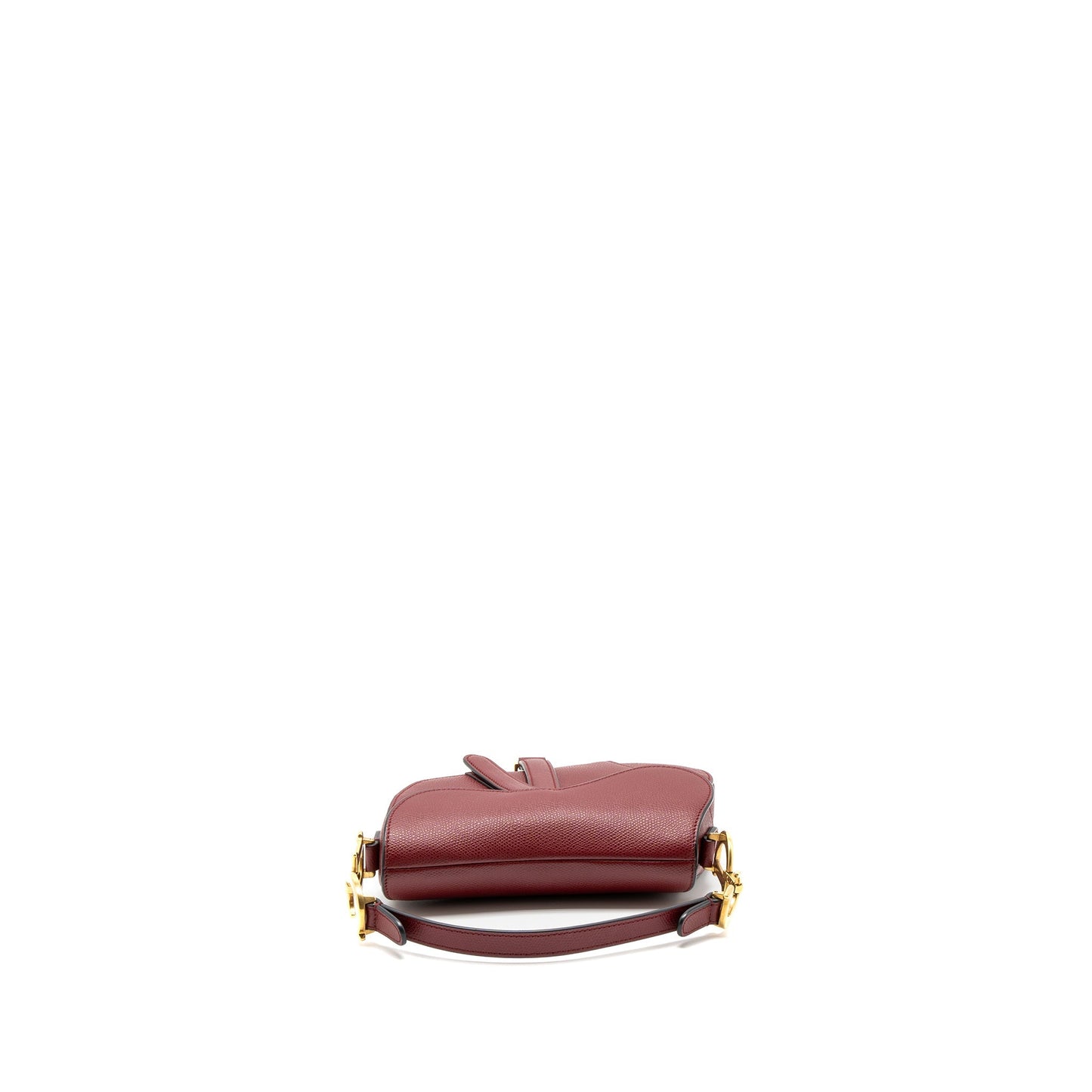 Luxury Dior Mini Saddle Bag Grained Calfskin Red GHW
