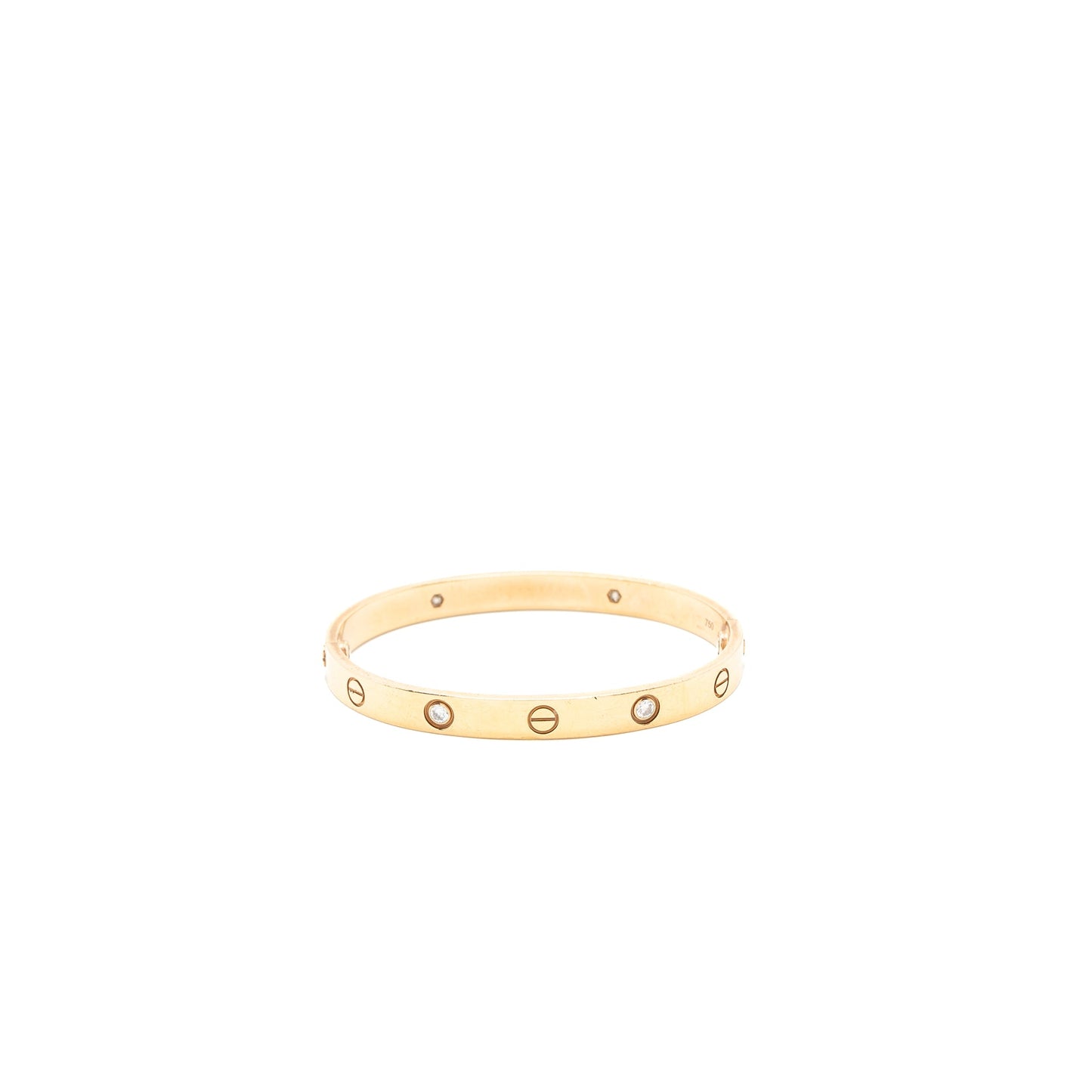Cartier Size 17 Love Bracelet Four Diamonds