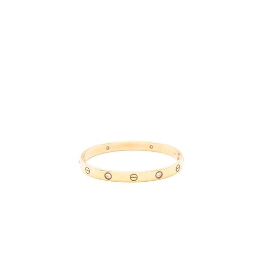 Cartier Size 17 Love Bracelet Four Diamonds