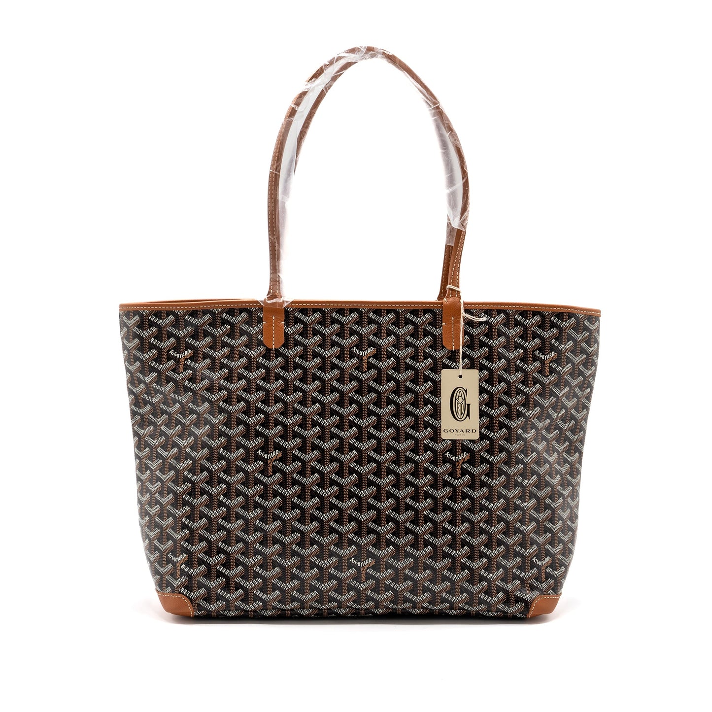 GOYARD ARTOIS MM TOTE GOYARDINE CANVAS Black / Tan SHW