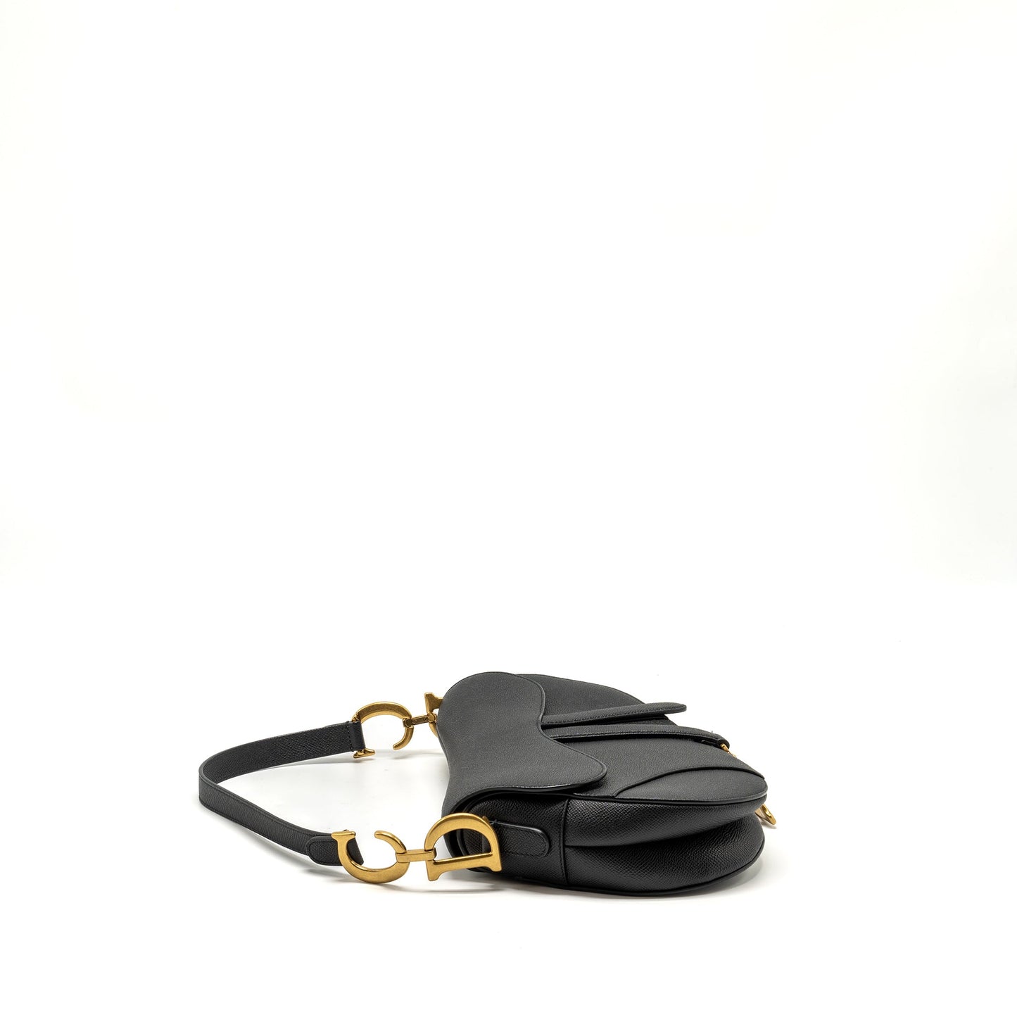 Luxury Dior Medium Saddle grained calfskin black GHW