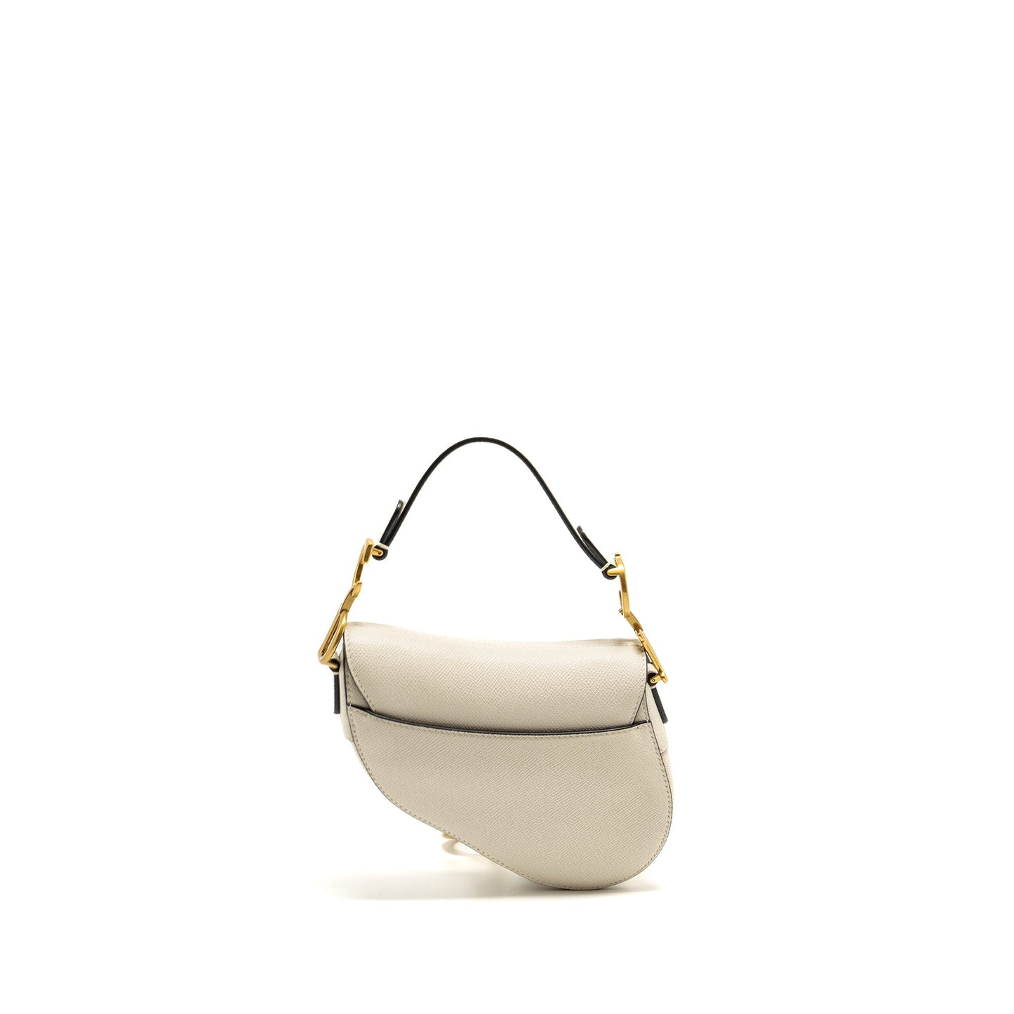 Luxury Dior Mini Saddle Bag Calfskin White GHW