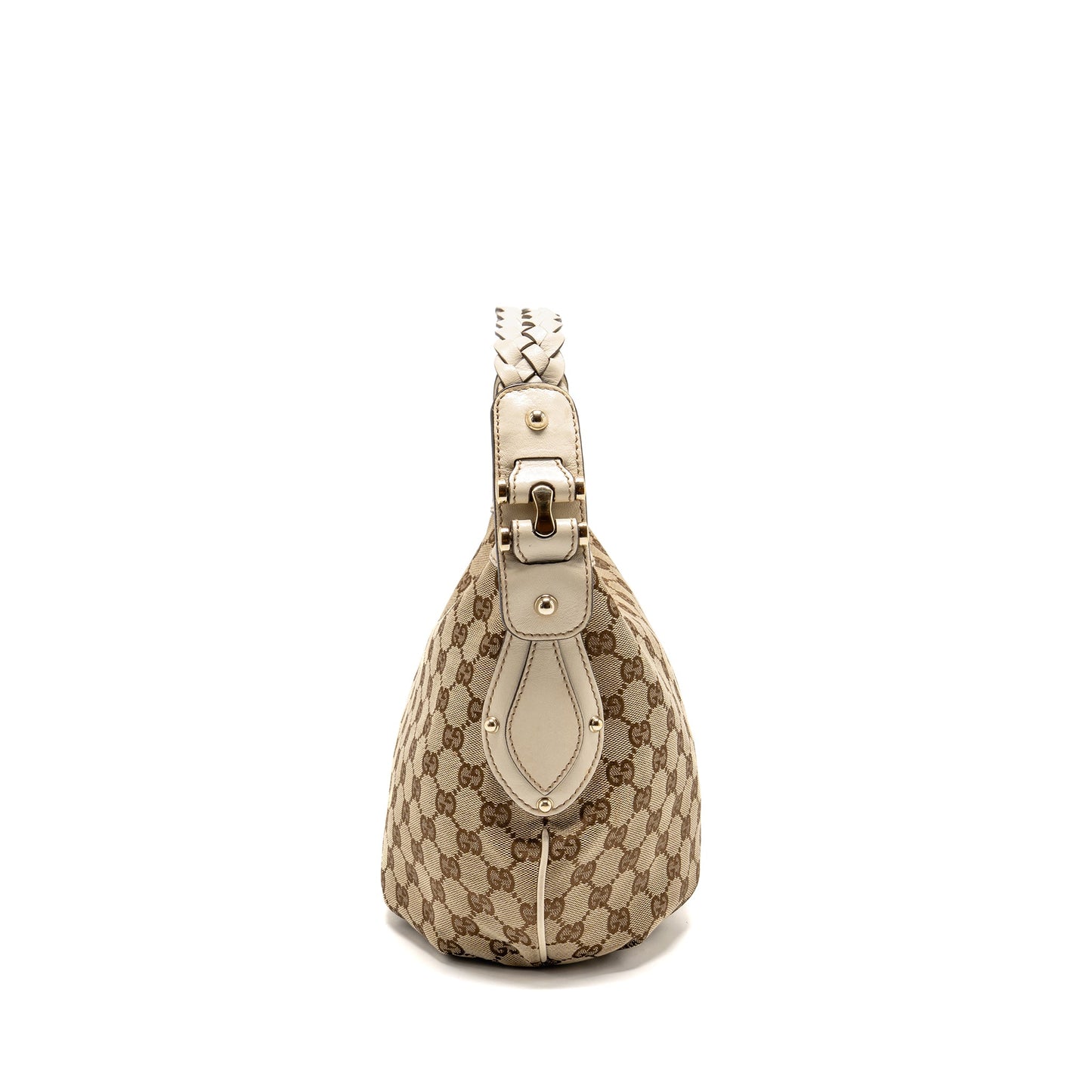 Gucci Pelham Hobo Bag GG Canvas / Leather Beige/White LGHW