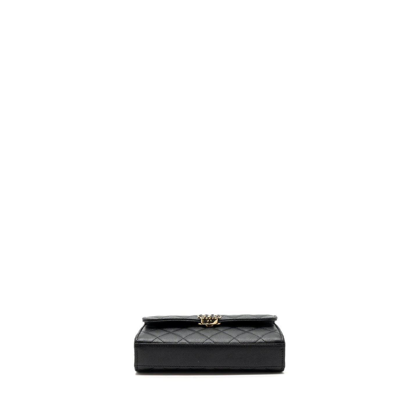 chanel 23p top handle mini flap bag with chain caviar black LGHW (microchip)