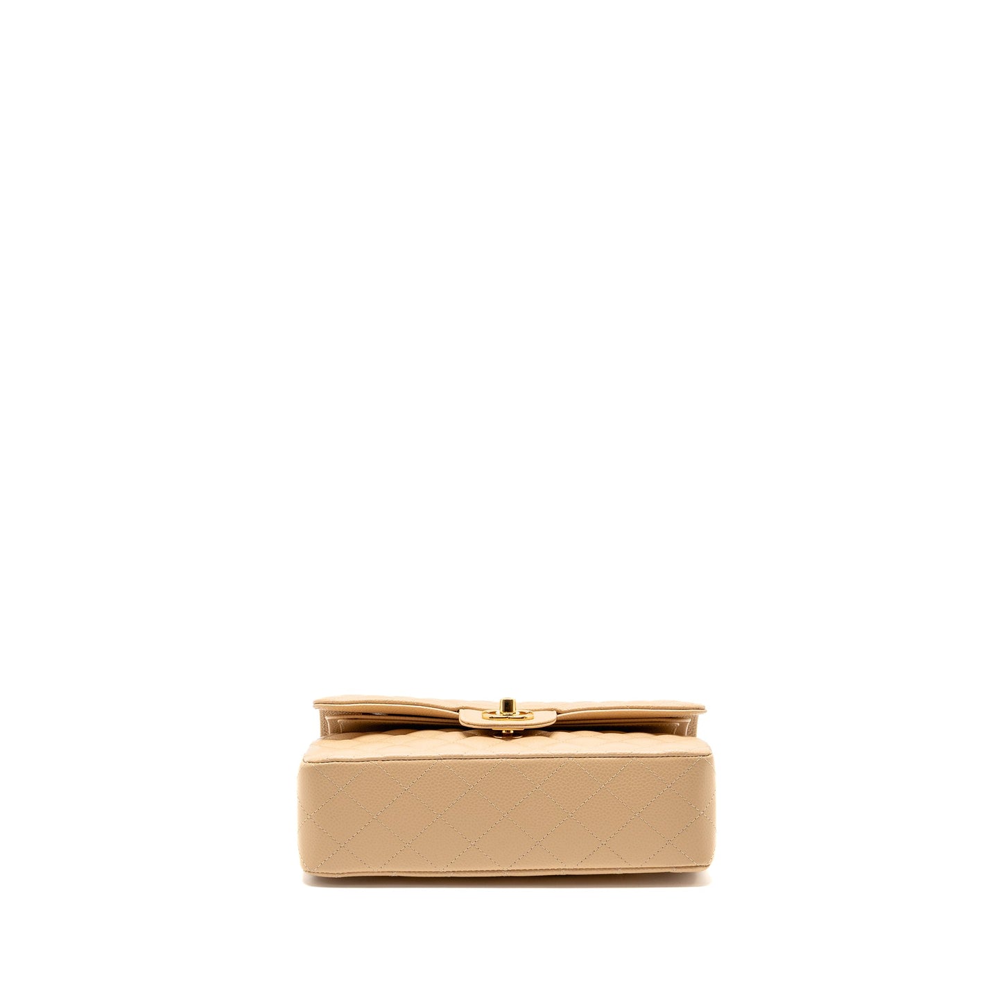 Chanel small classic double flap bag caviar beige GHW