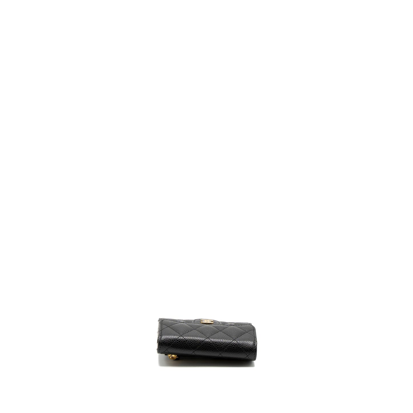 Chanel Classic Compact Wallet Caviar Black LGHW (Microchip)