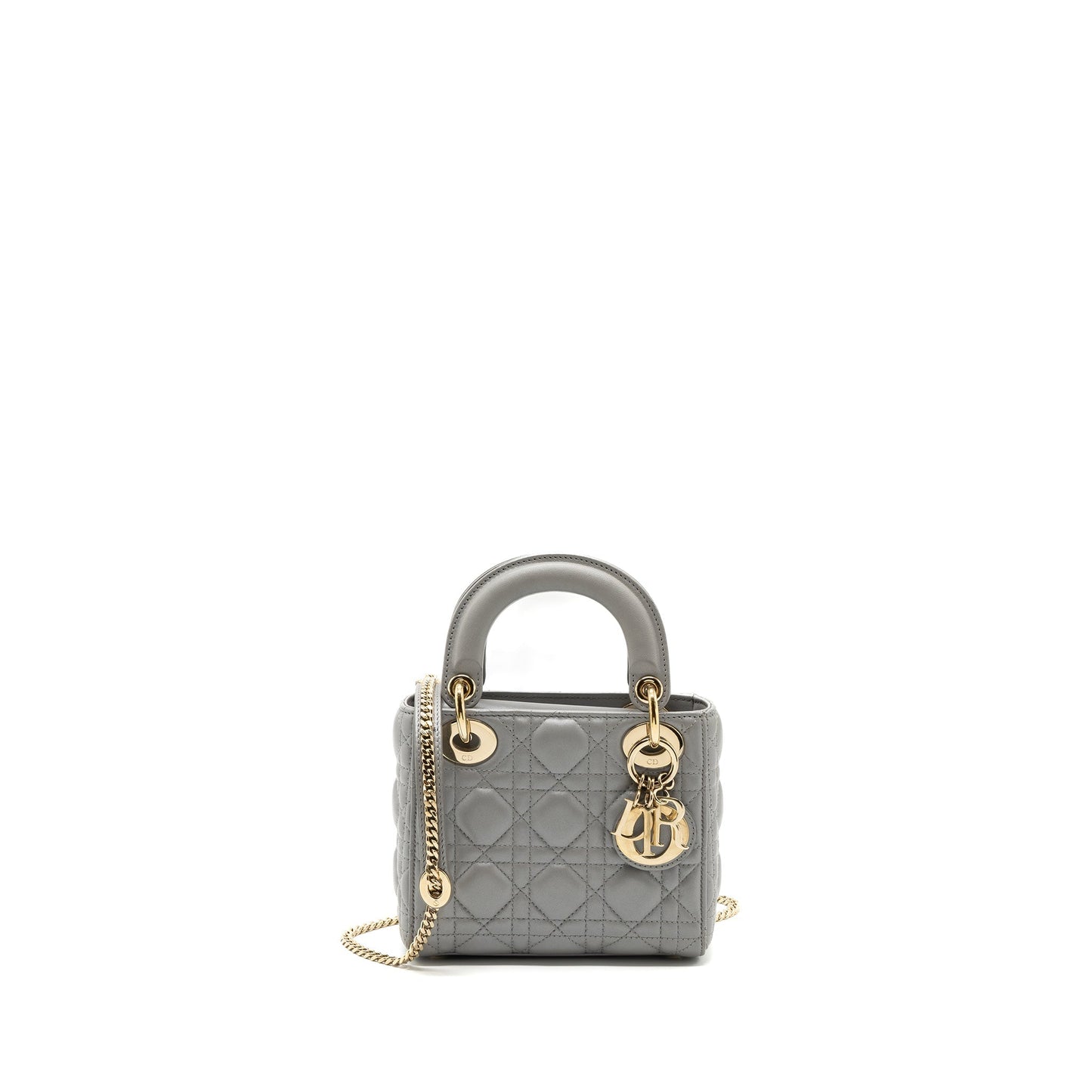 Luxury Dior mini lady Luxury Dior lambskin grey LGHW