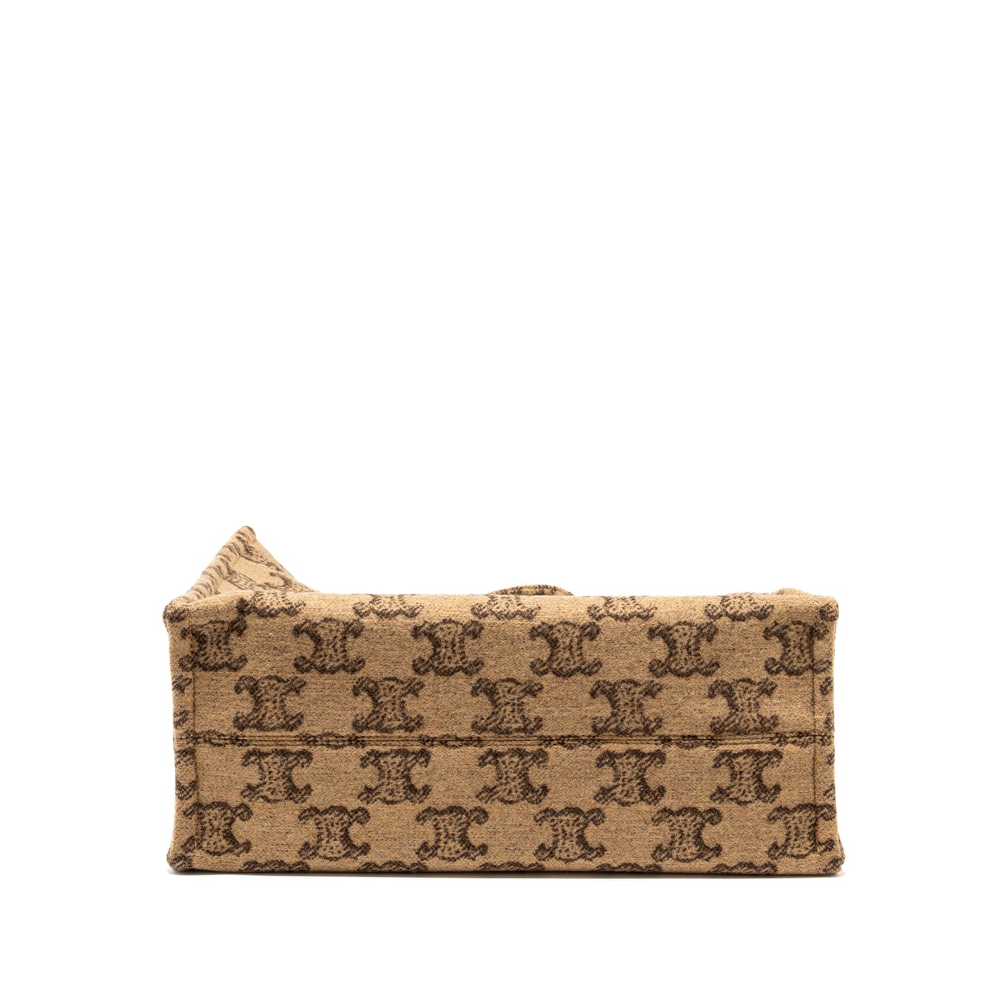 Celine Large Cabas Thais Triomphe Printed Wool/Calfskin Wool/Calfskin Brown