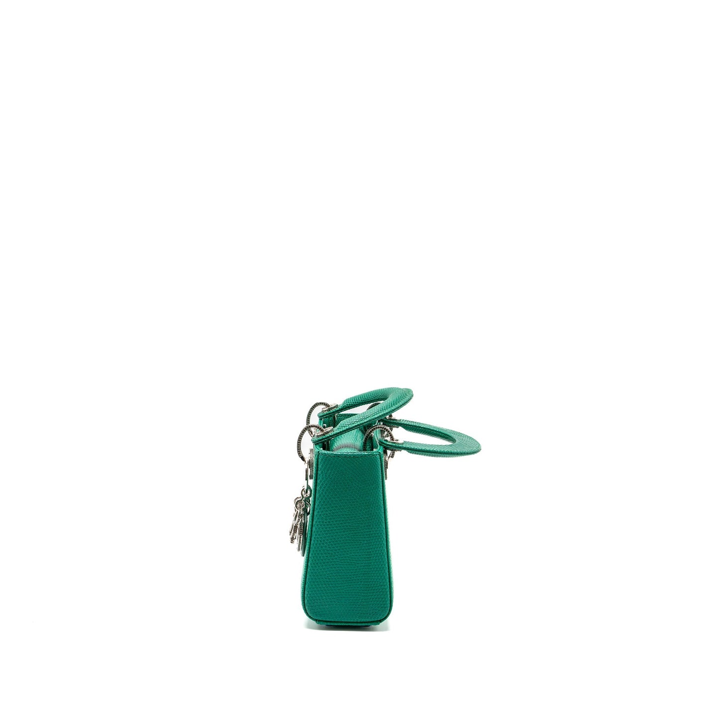 Luxury Dior mini lady Luxury Dior lizard green with crystal buckle SHW