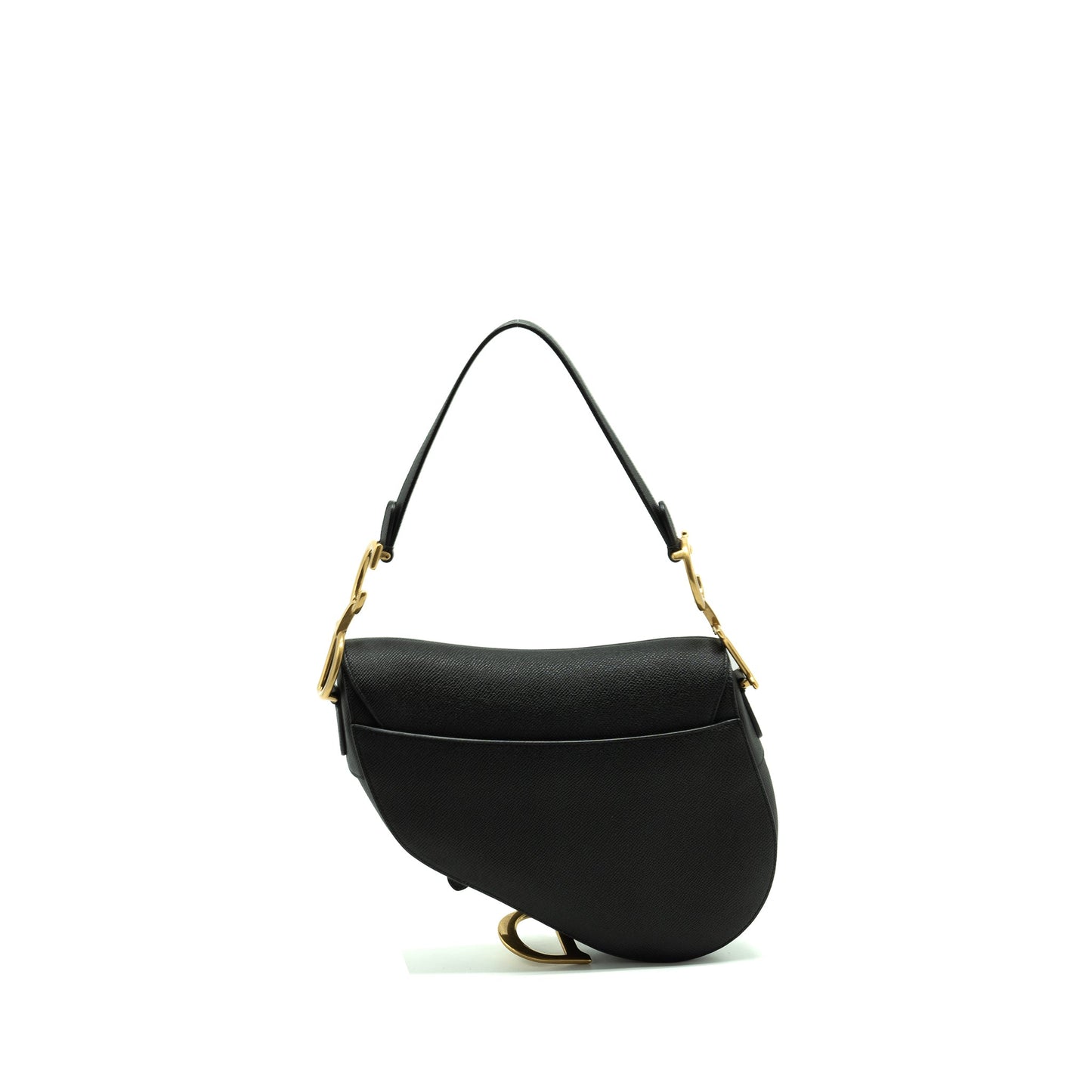 Luxury Dior Medium Saddle grained calfskin black GHW