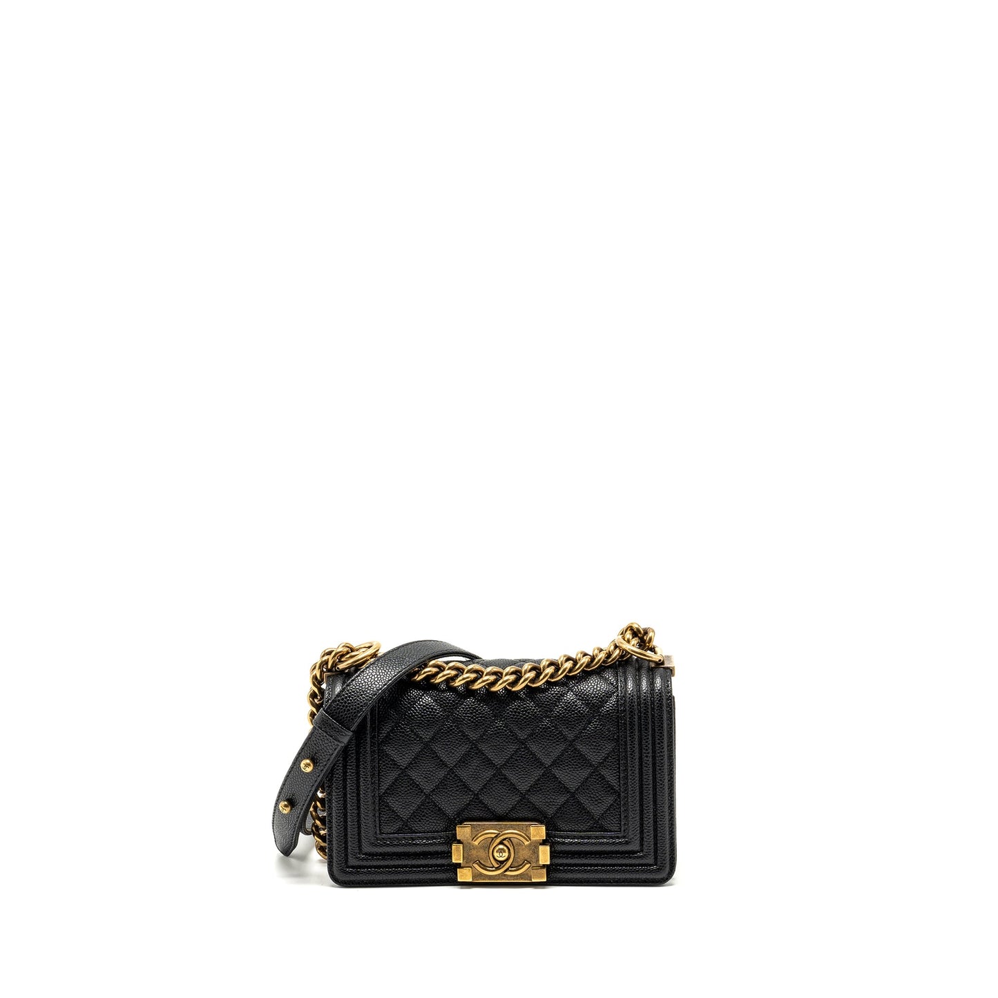 Chanel Small Boy Bag caviar black ruthenium GHW