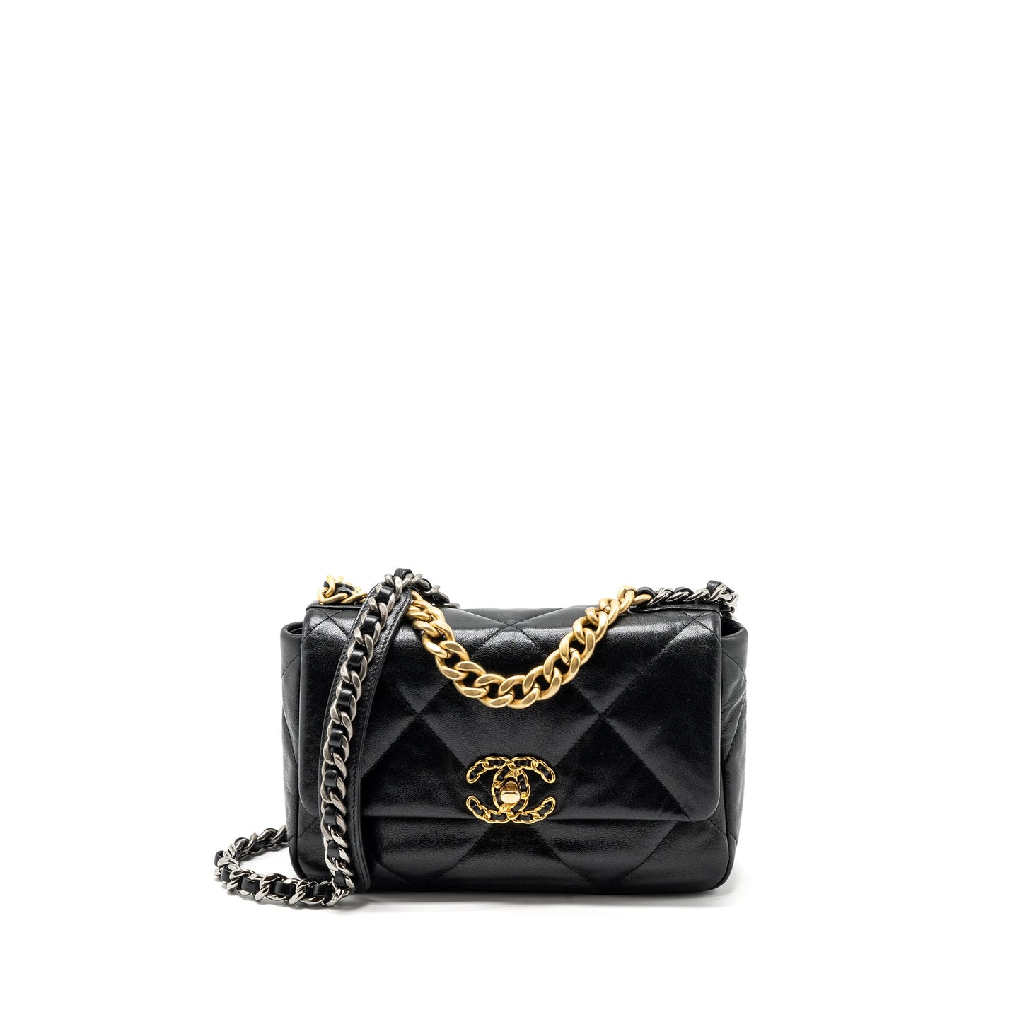 Chanel Small 19 Bag Goatskin Black Multicolour Hardware