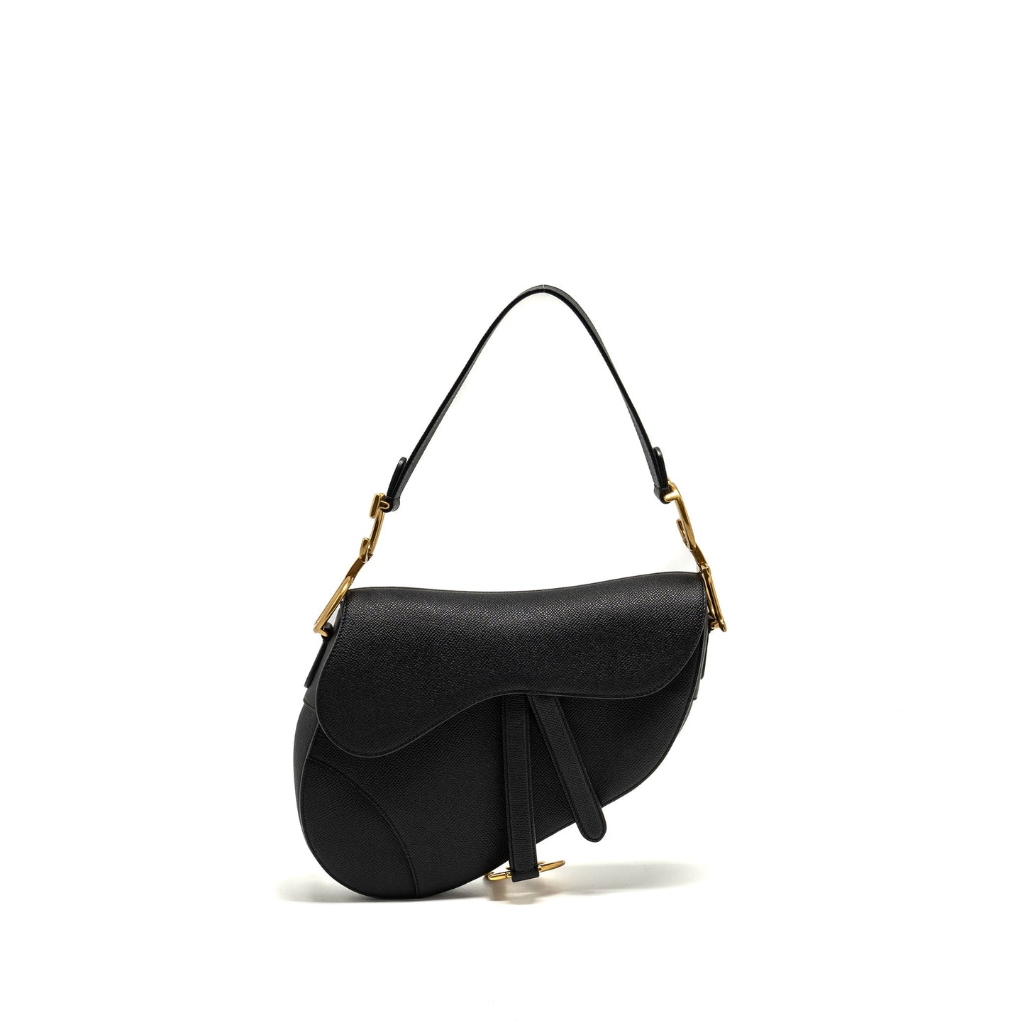 Luxury Dior Medium Saddle grained calfskin black GHW