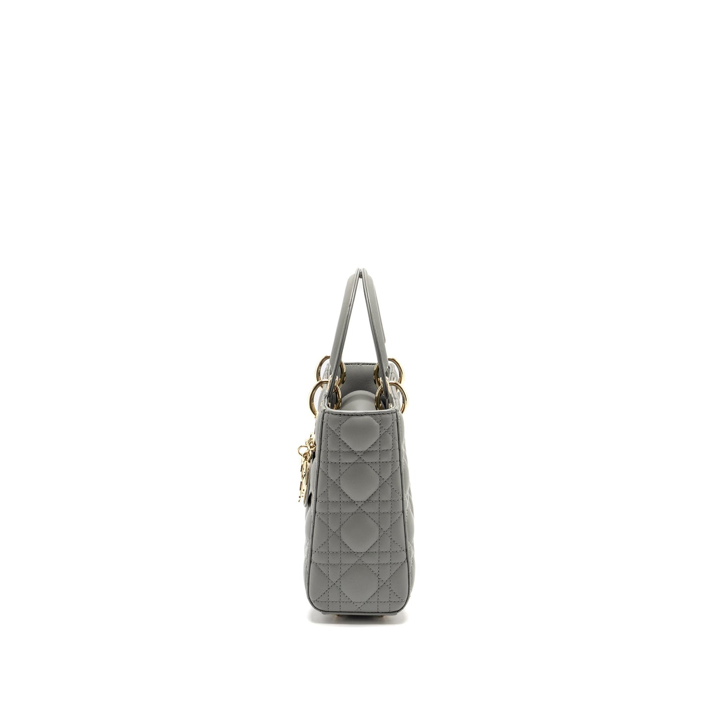 Luxury Dior My ABC Small Lady Luxury Dior Lambskin Light Grey LGHW