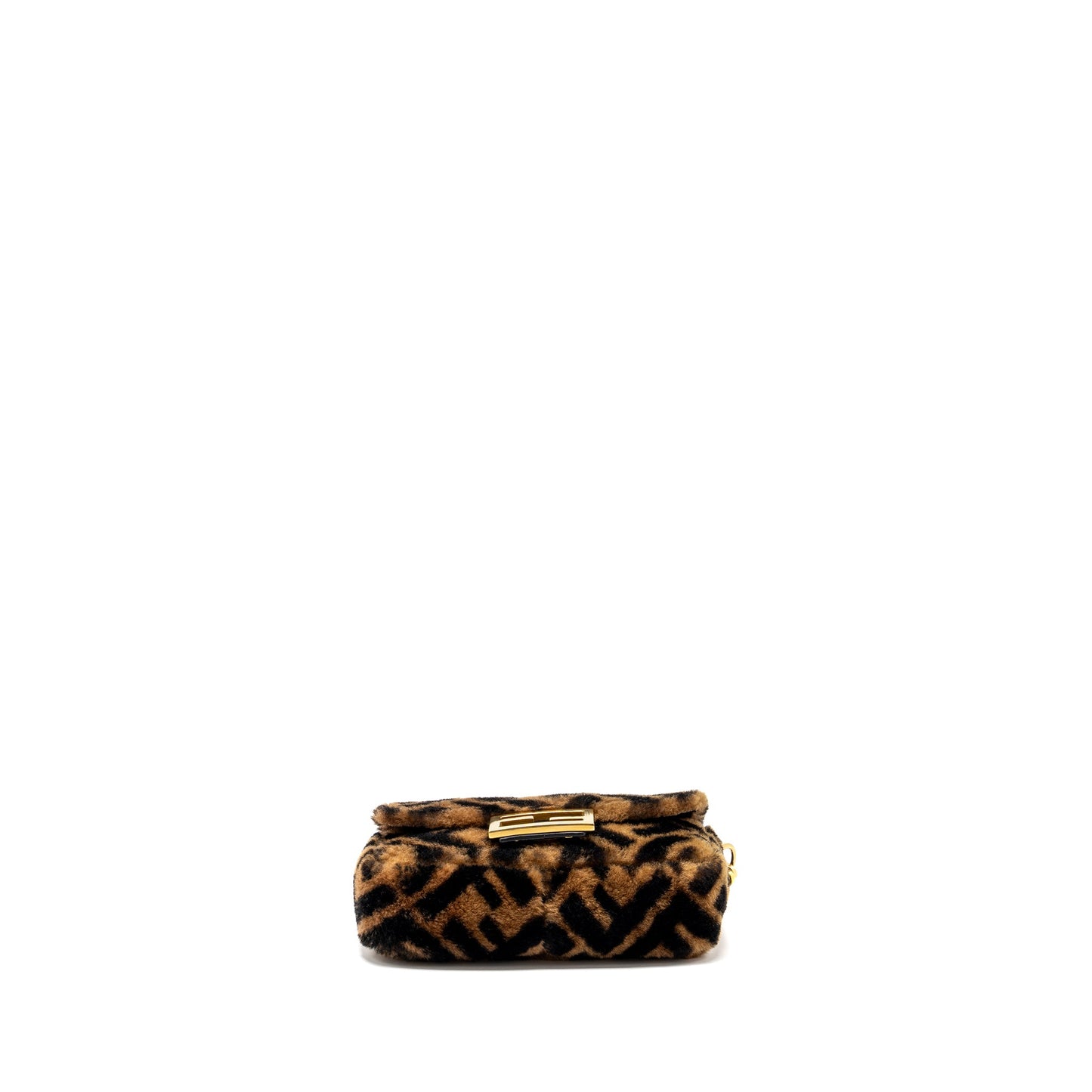 Fendi Mini Baguette Bag Lamb Fur Black/Brown GHW