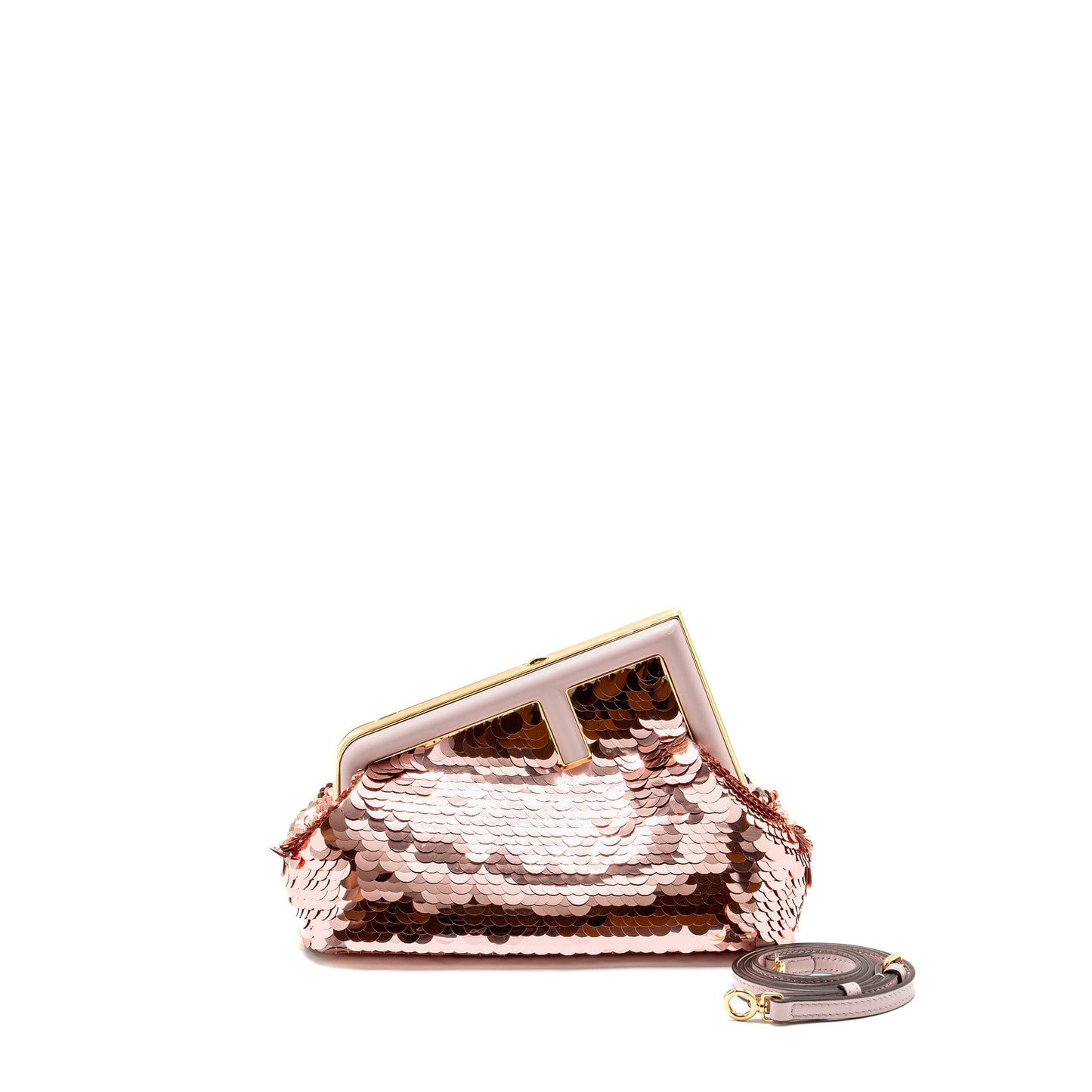 Fendi Small Fendi First Clutch bag Sequin Pink/Multicolour GHW
