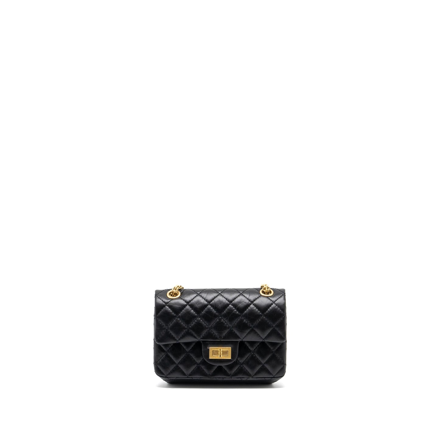 Chanel Mini 2.55 Reissue Flap Bag Aged Calfskin Black GHW (Microchip)