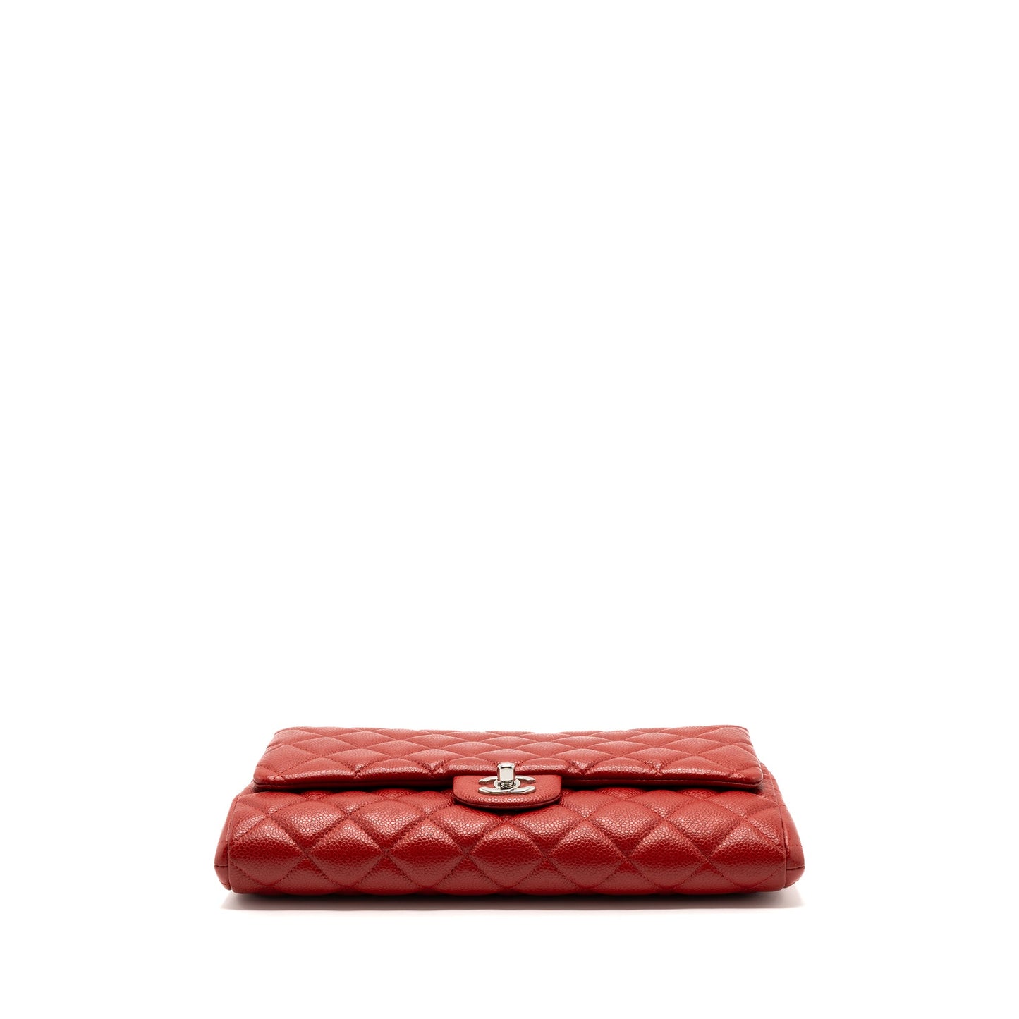 Chanel Timeless Flap Clutch With Chain Caviar Red SHW