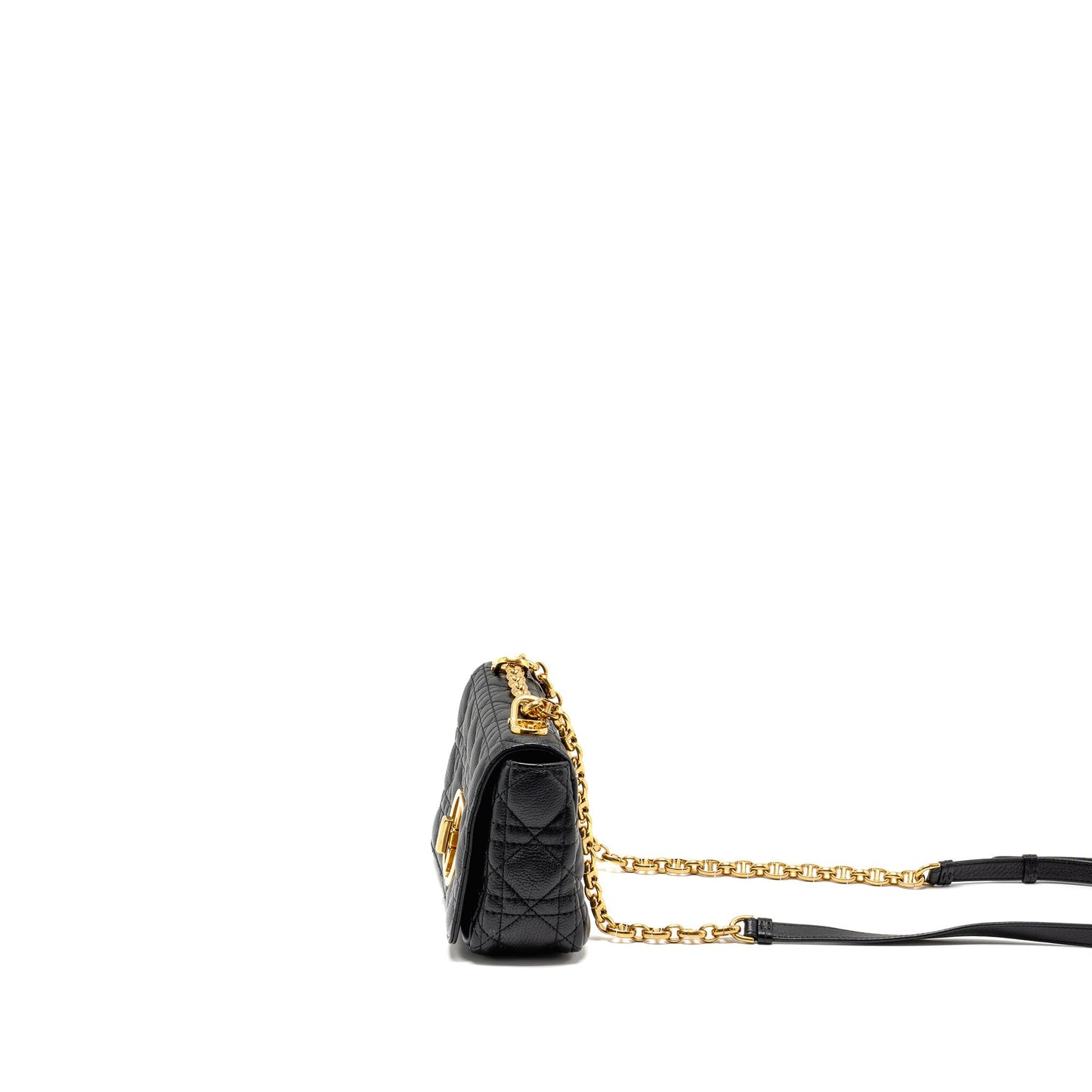 Luxury Dior Small Caro Bag Calfskin Black GHW