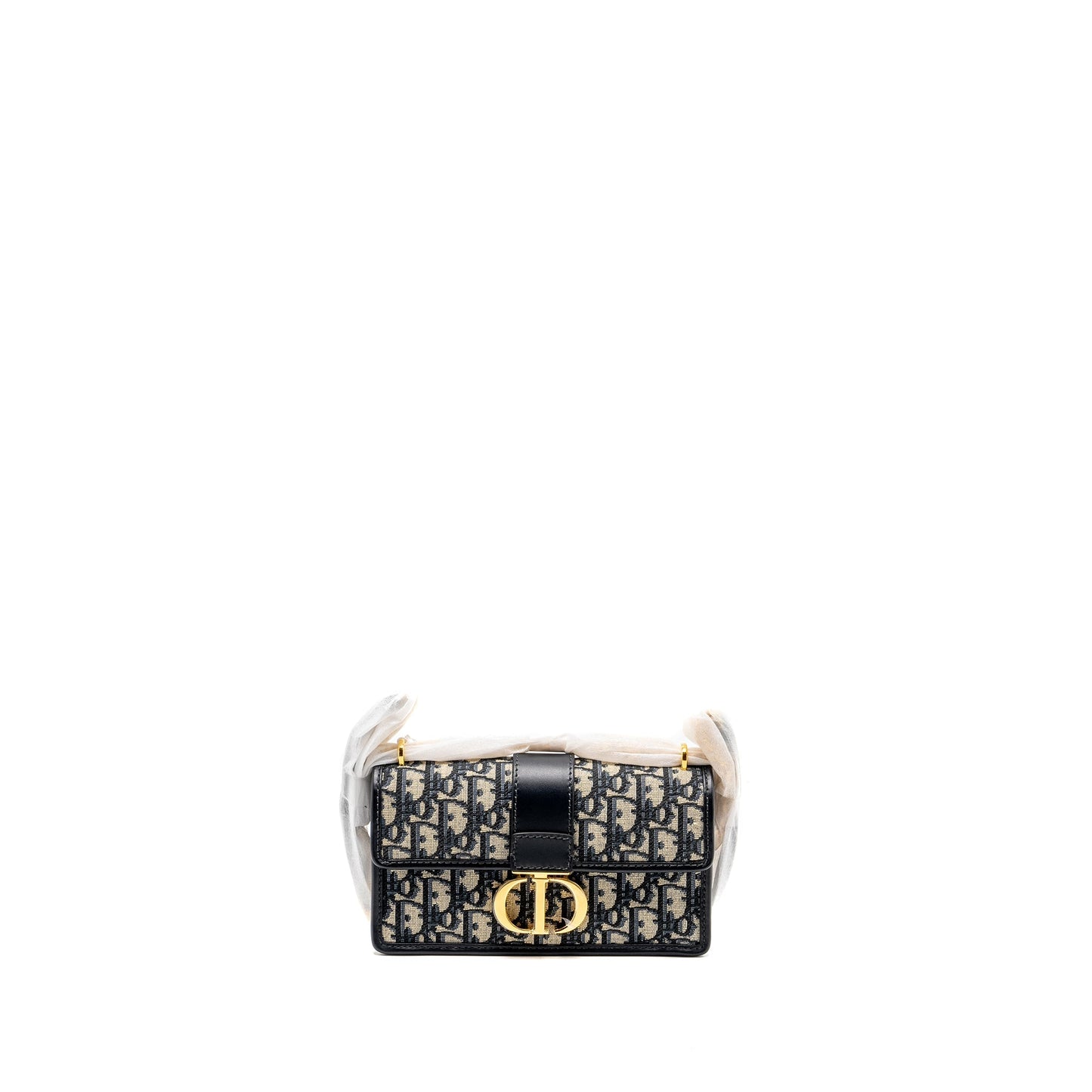 Luxury Dior 30 Montaigne East-West Bag with Chain Oblique Jacquard Blue GHW