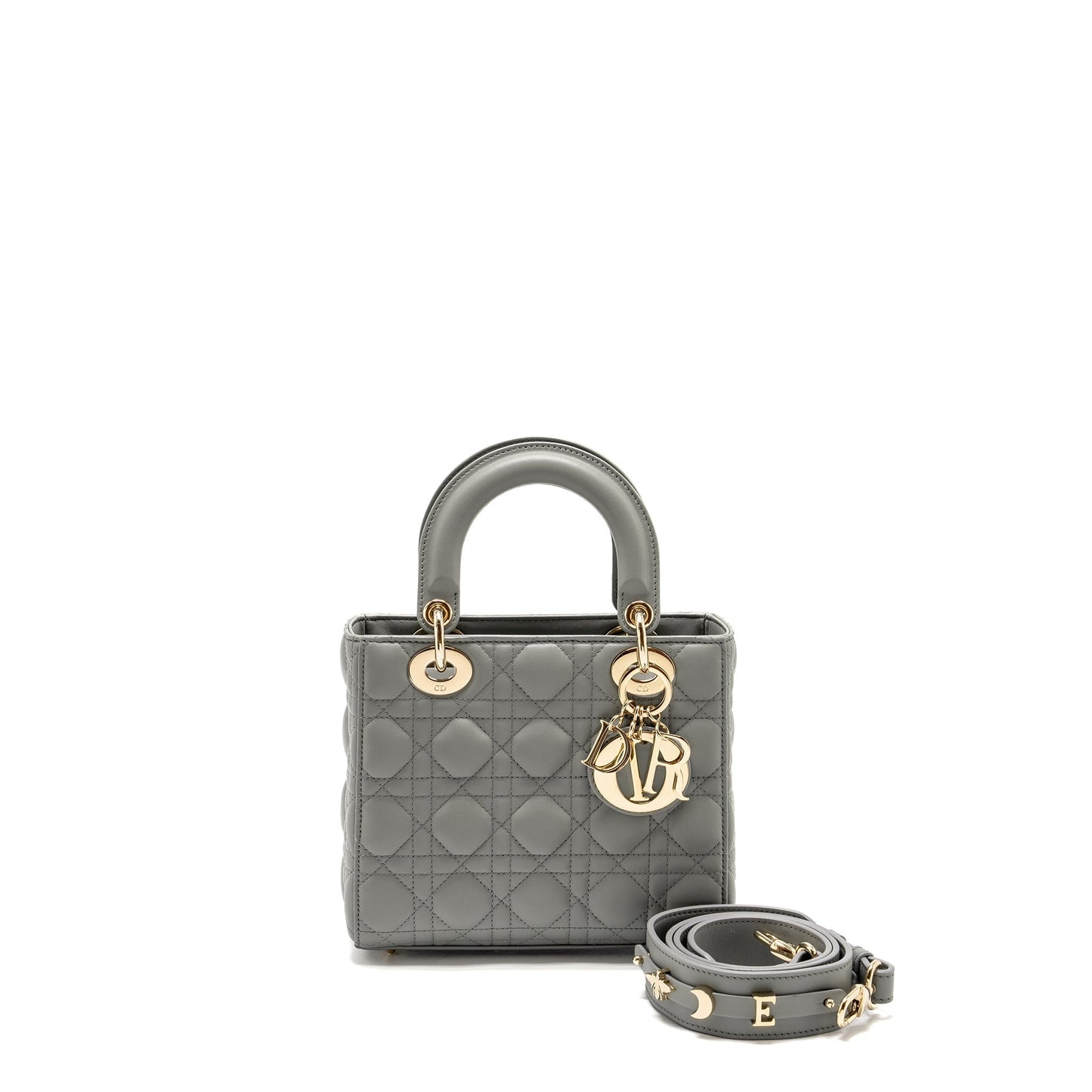 Luxury Dior My ABC Small Lady Luxury Dior Lambskin Light Grey LGHW