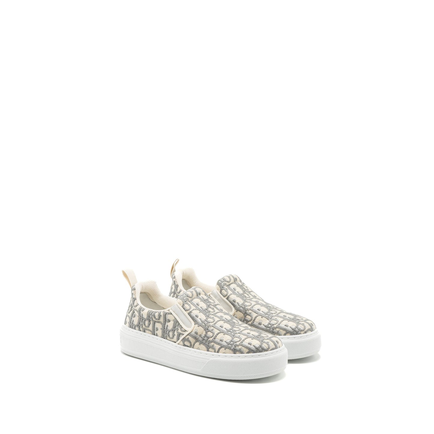 Luxury Dior Size 36 Solar Loafers Oblique Embroidery Grey Stone